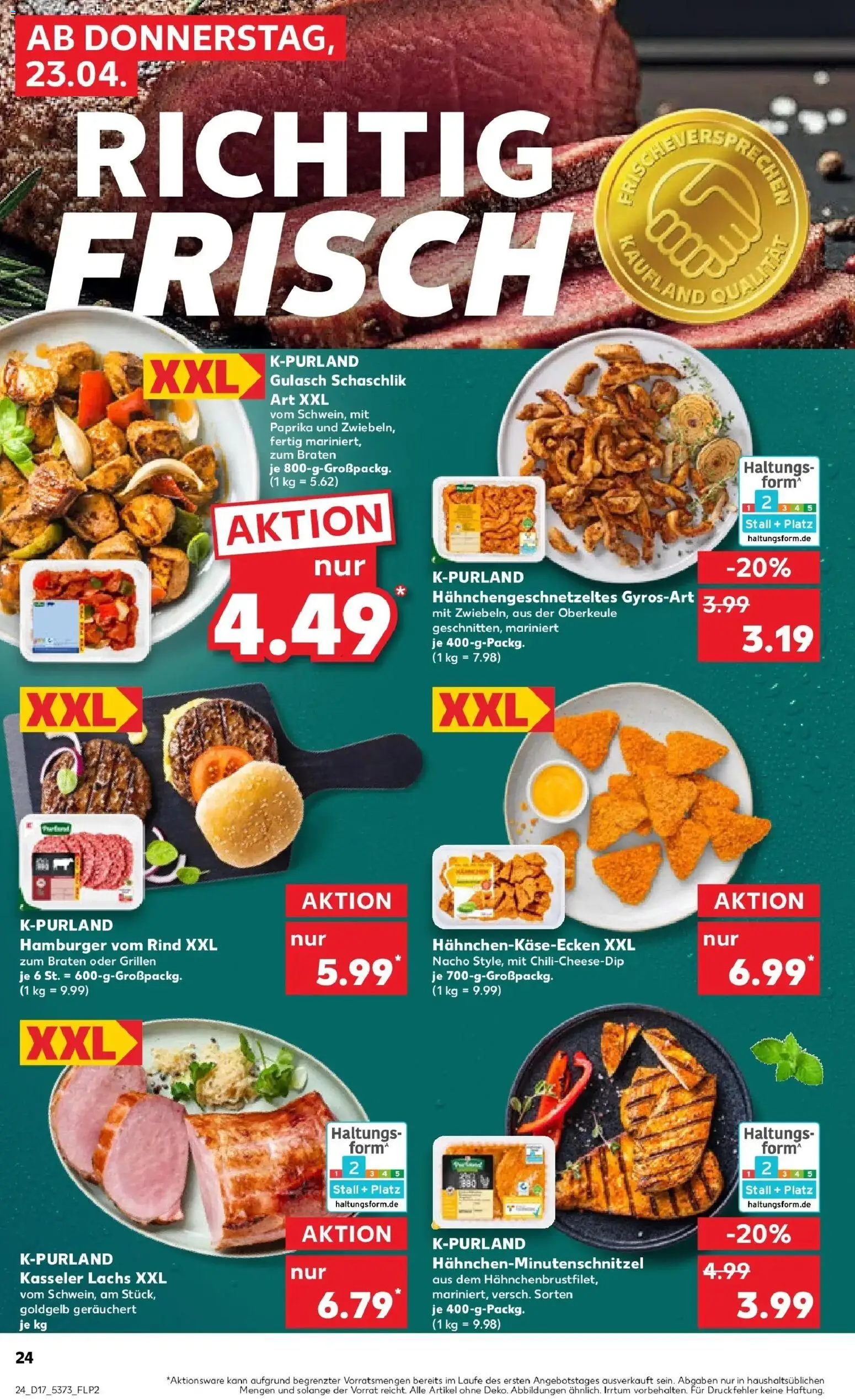 Kaufland Prospekt Flensburg	 – gültig ab 23.04.2026 | Seite: 24 | Produkte: Lachs, Paprika, Gulasch