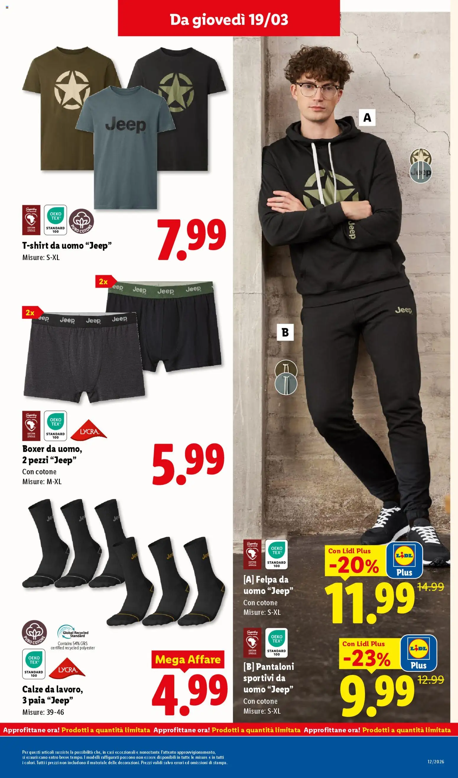 Volantino Lidl del 16.03.2026 | Pagina: 41 | Prodotti: Felpa, Pantaloni, Boxer, T-shirt