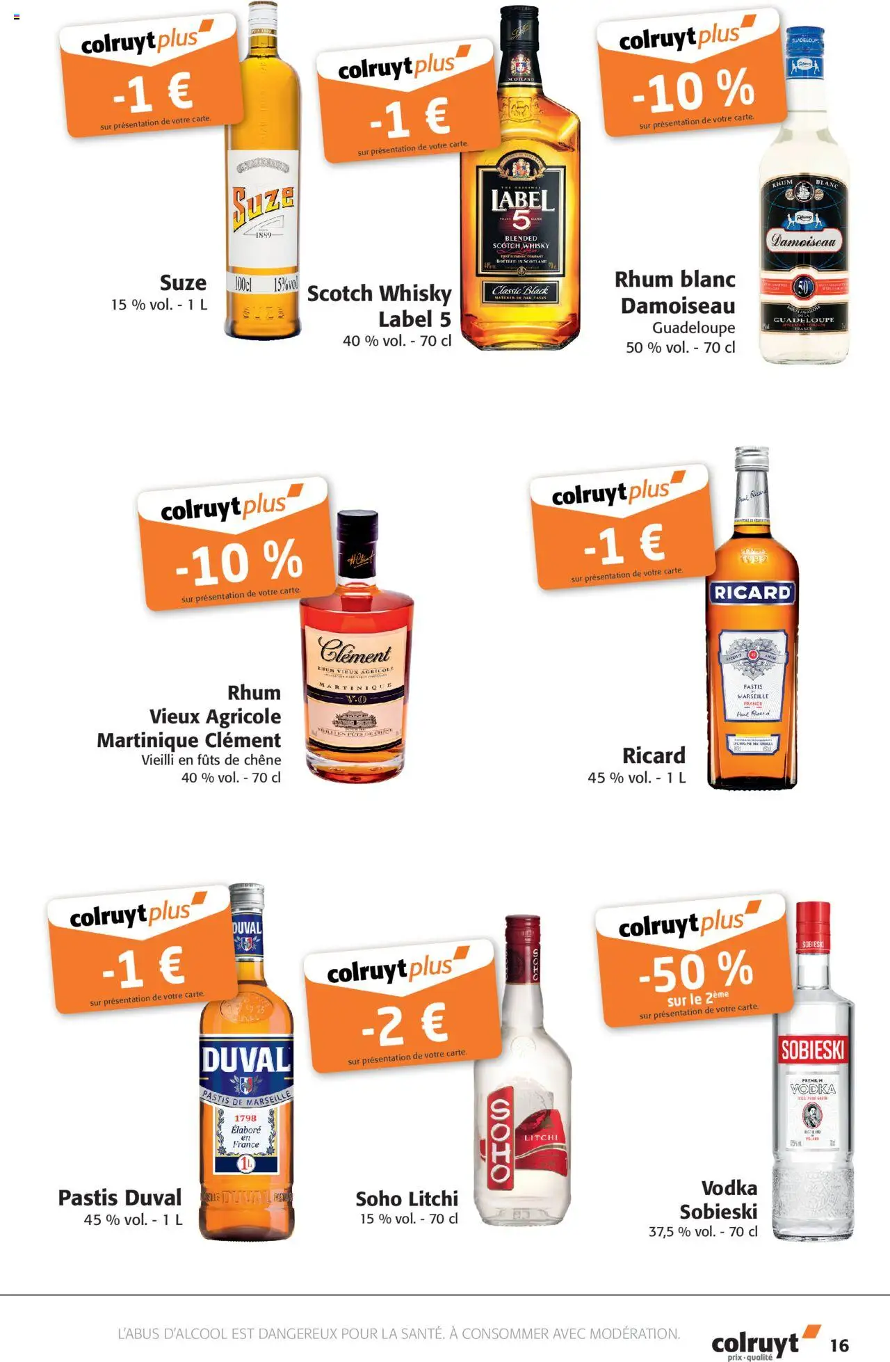  | Page: 16 | Produits: Vodka, Whisky, Pastis, Rhum