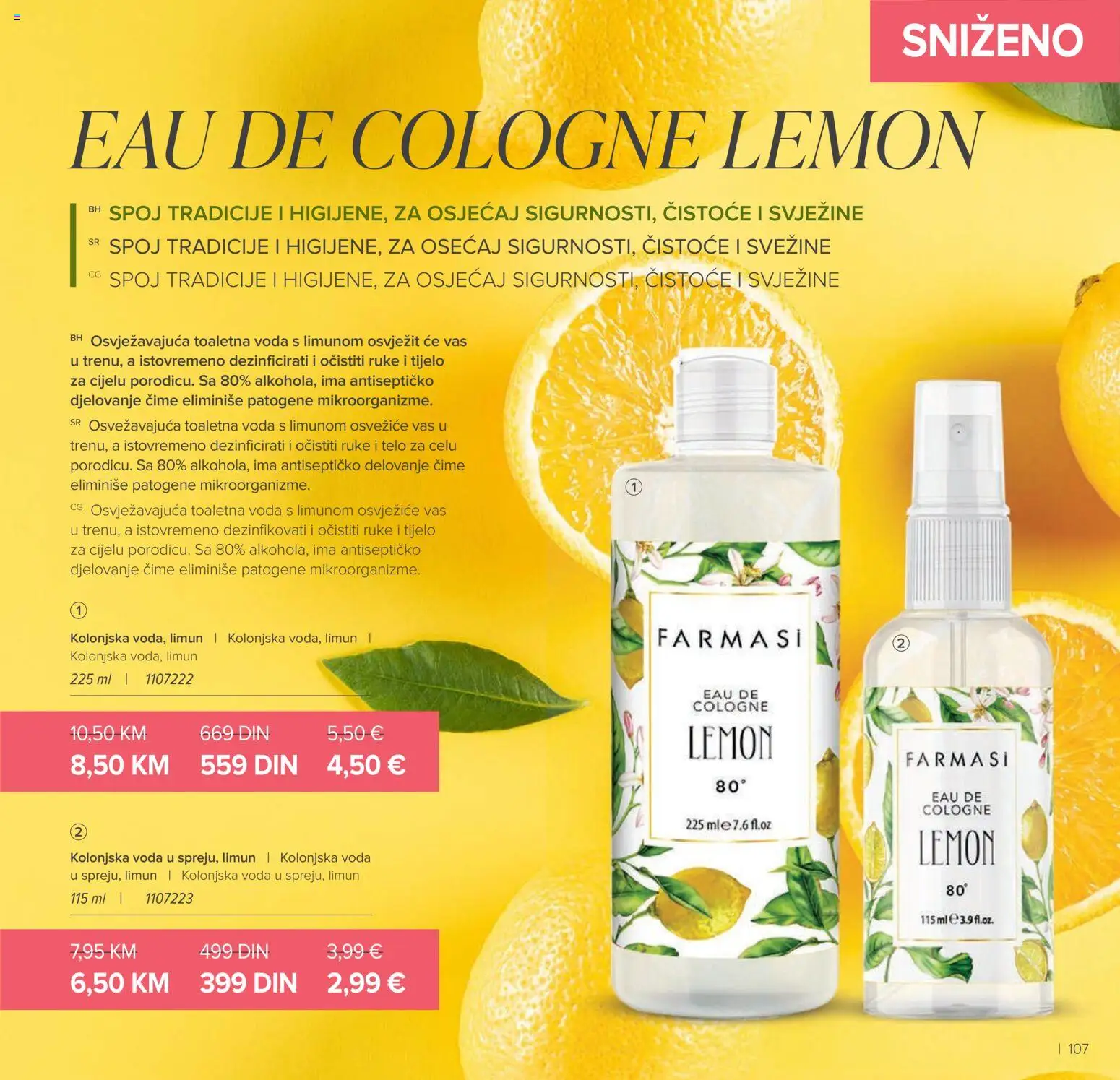 Farmasi katalog - važi od 01.03.2026 | Strana: 107 | Proizvode: Toaletna voda, Voda, Limun