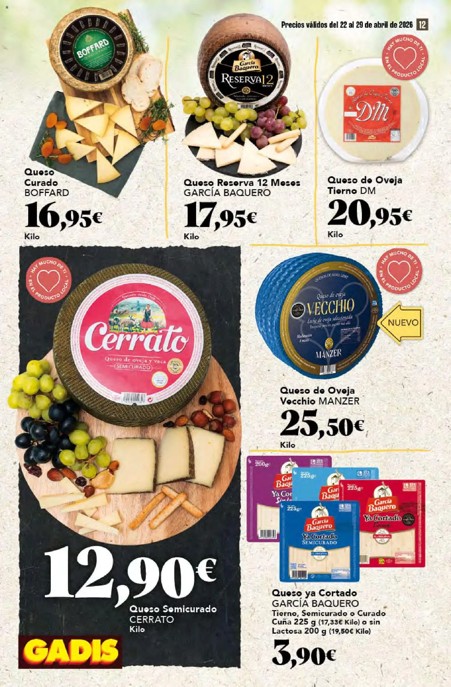 Gadis folleto │ válido desde el 22.04.2026 | Página: 12 | Productos: Queso de oveja, Queso, Cuna