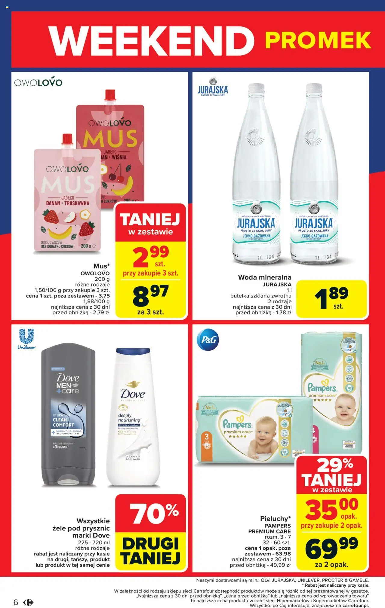 Carrefour Gazetka - Weekend promek już od czwartku od 12.06.2025 | Strona: 6 | Produkty: Pampers, Prysznic, Body, Woda