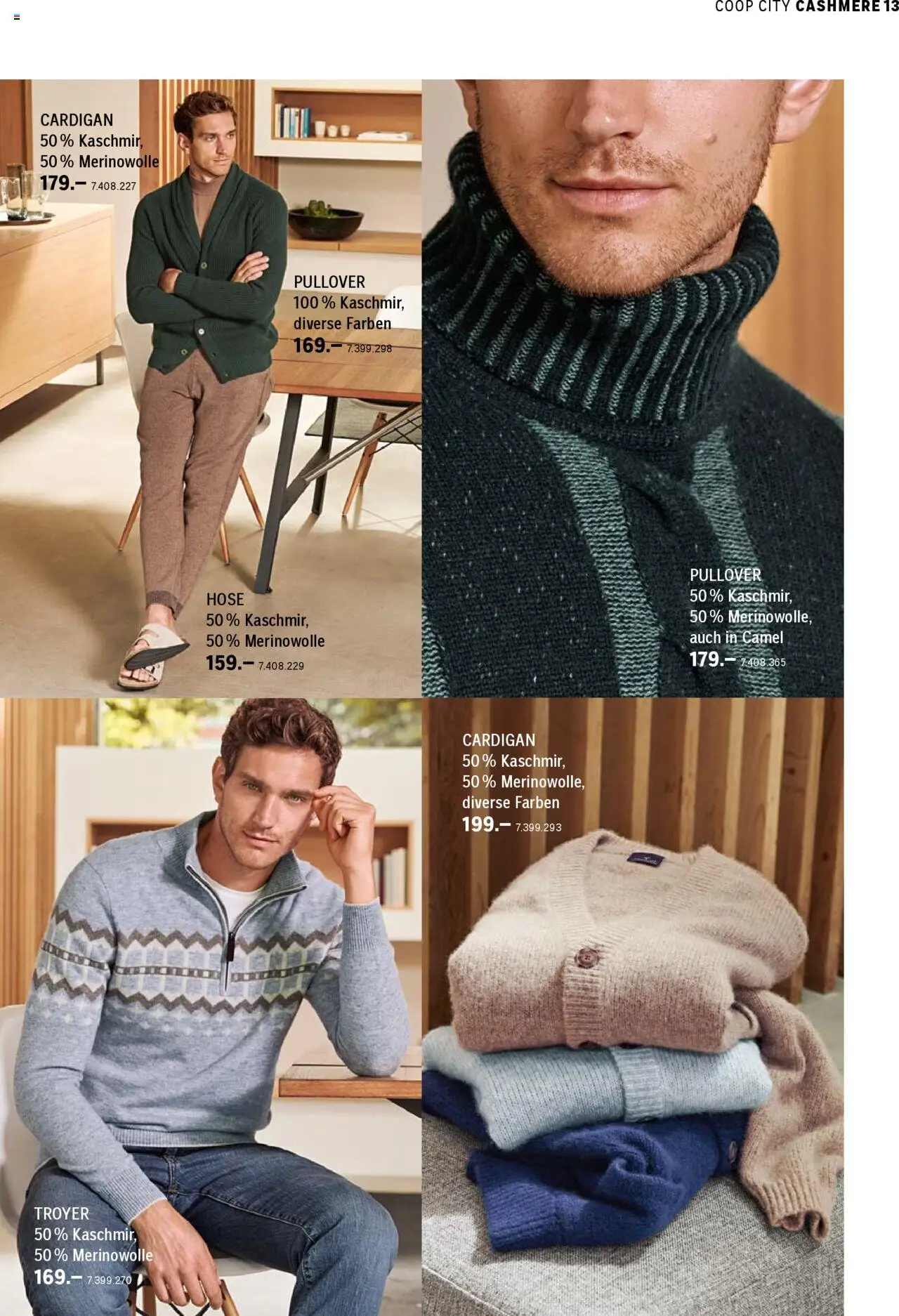 Coop City Aktionen Cashmere Kollektion – gültig ab 01.10.2025 | Seite: 13 | Produkte: Cardigan, Pullover, Hose