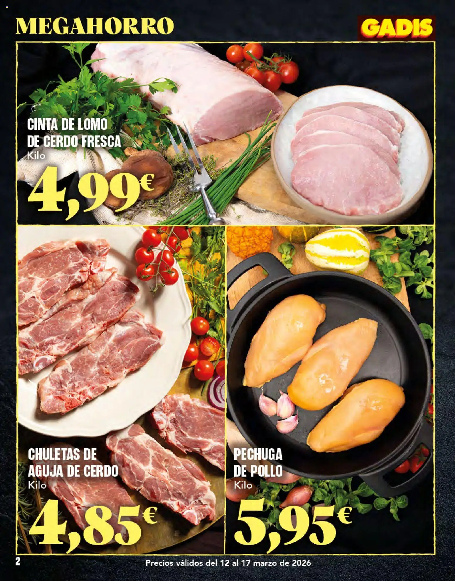 Gadis folleto │ válido desde el 12.03.2026 | Página: 2 | Productos: Cerdo