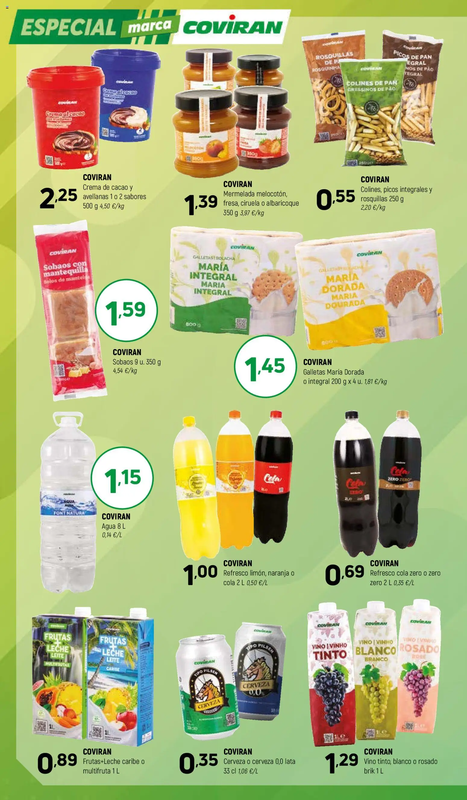 Coviran - Figueres │ válido desde el 21.04.2026 | Página: 8 | Productos: Mantel, Leche, Crema, Galletas
