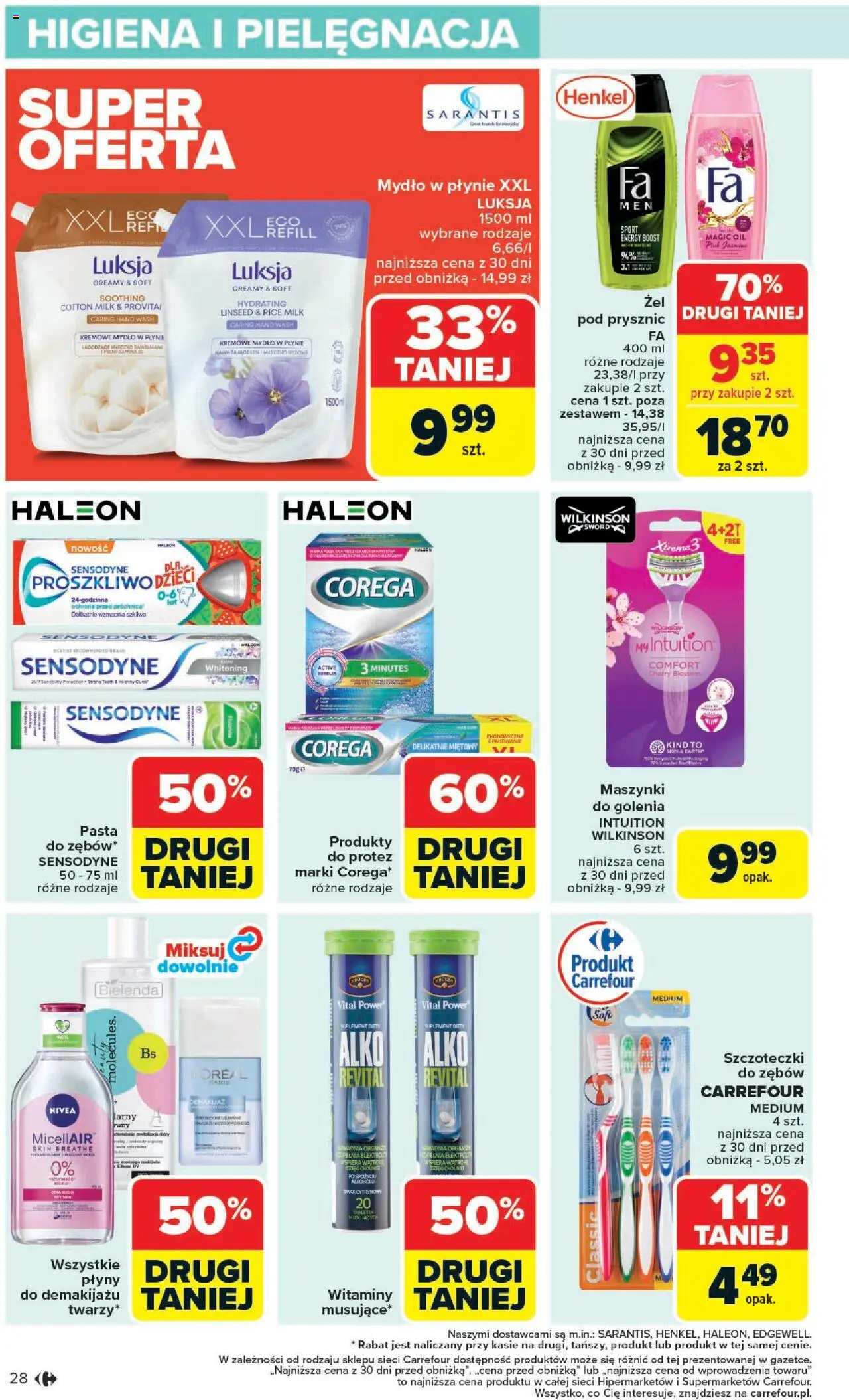 Carrefour Gazetka od 09.06.2025 | Strona: 30 | Produkty: Mydło w płynie, Prysznic, Maszynki do golenia, Mydło