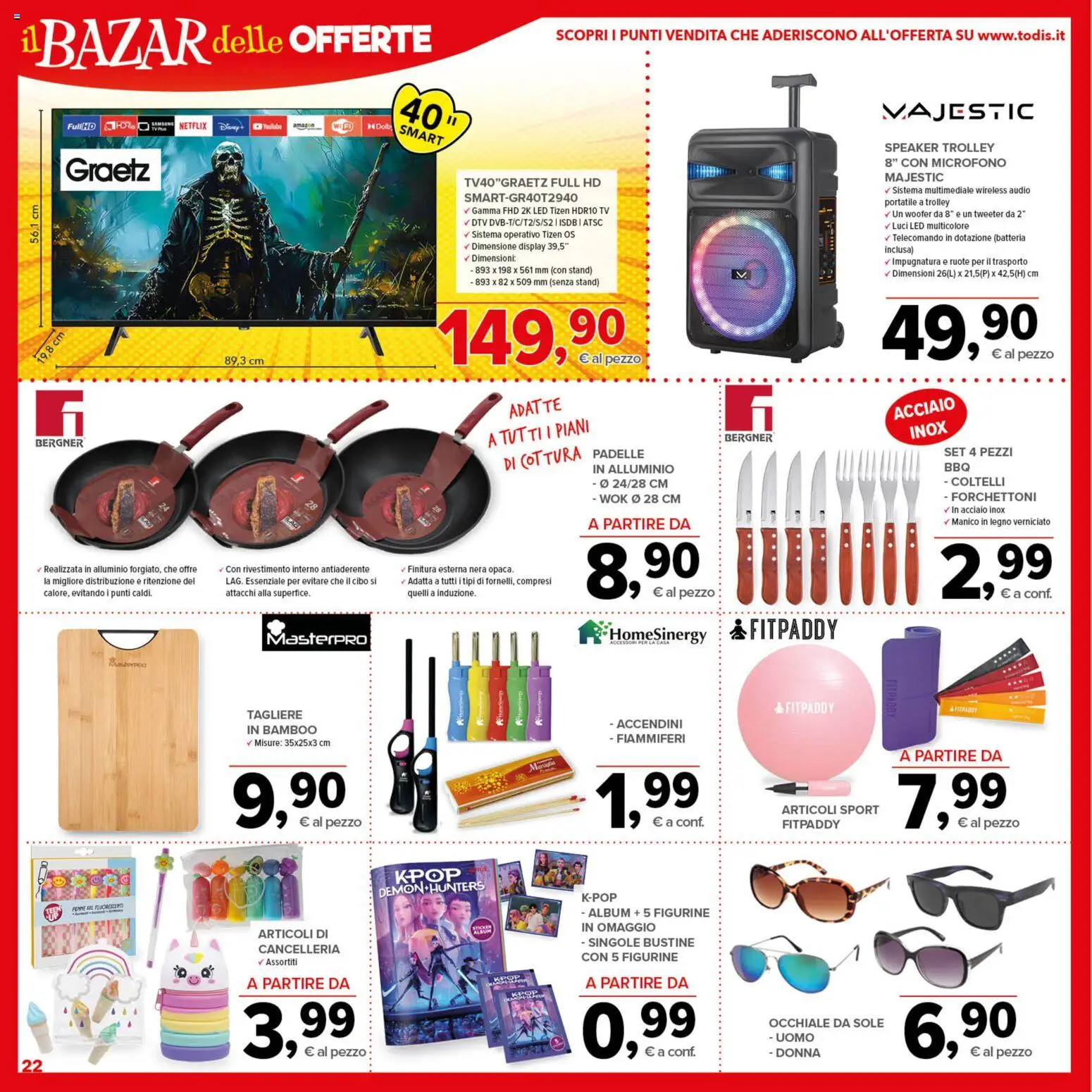 Volantino Todis del 07.04.2026 | Pagina: 22 | Prodotti: Microfono, Speaker, Trolley, Samsung