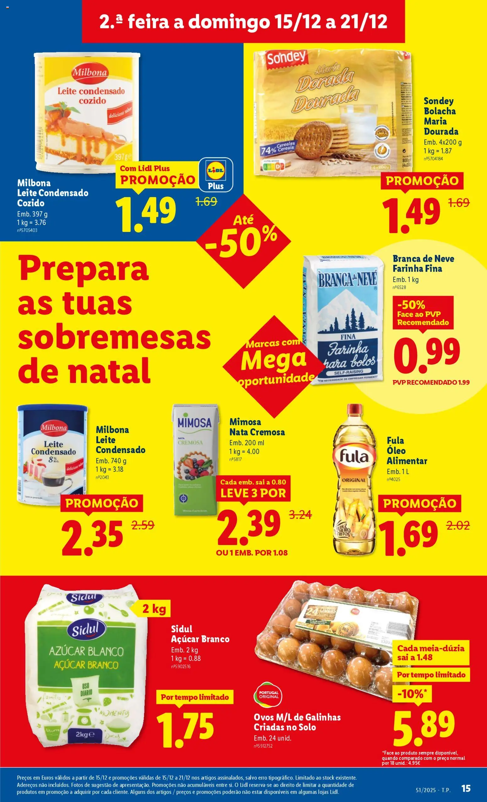 Lidl folheto │ válido de 15.12.2025 | Página: 15 | Produtos: Dourada, Açúcar, Nata, Cereais