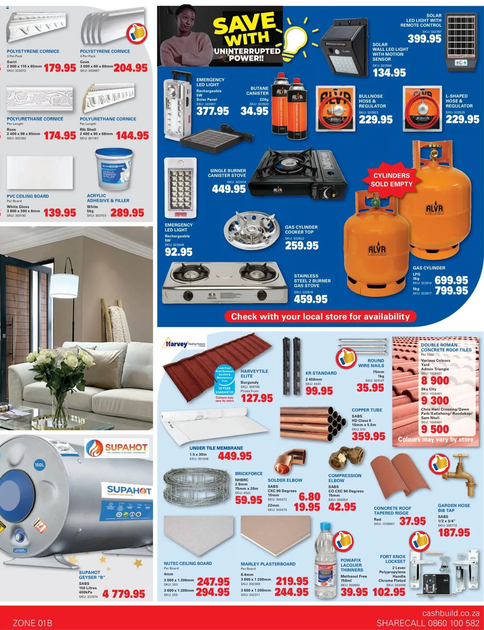 New Cashbuild catalogue – valid from 08.12.2025 | Page: 3 | Products: Remote, Gas stove, Garden hose, Geyser