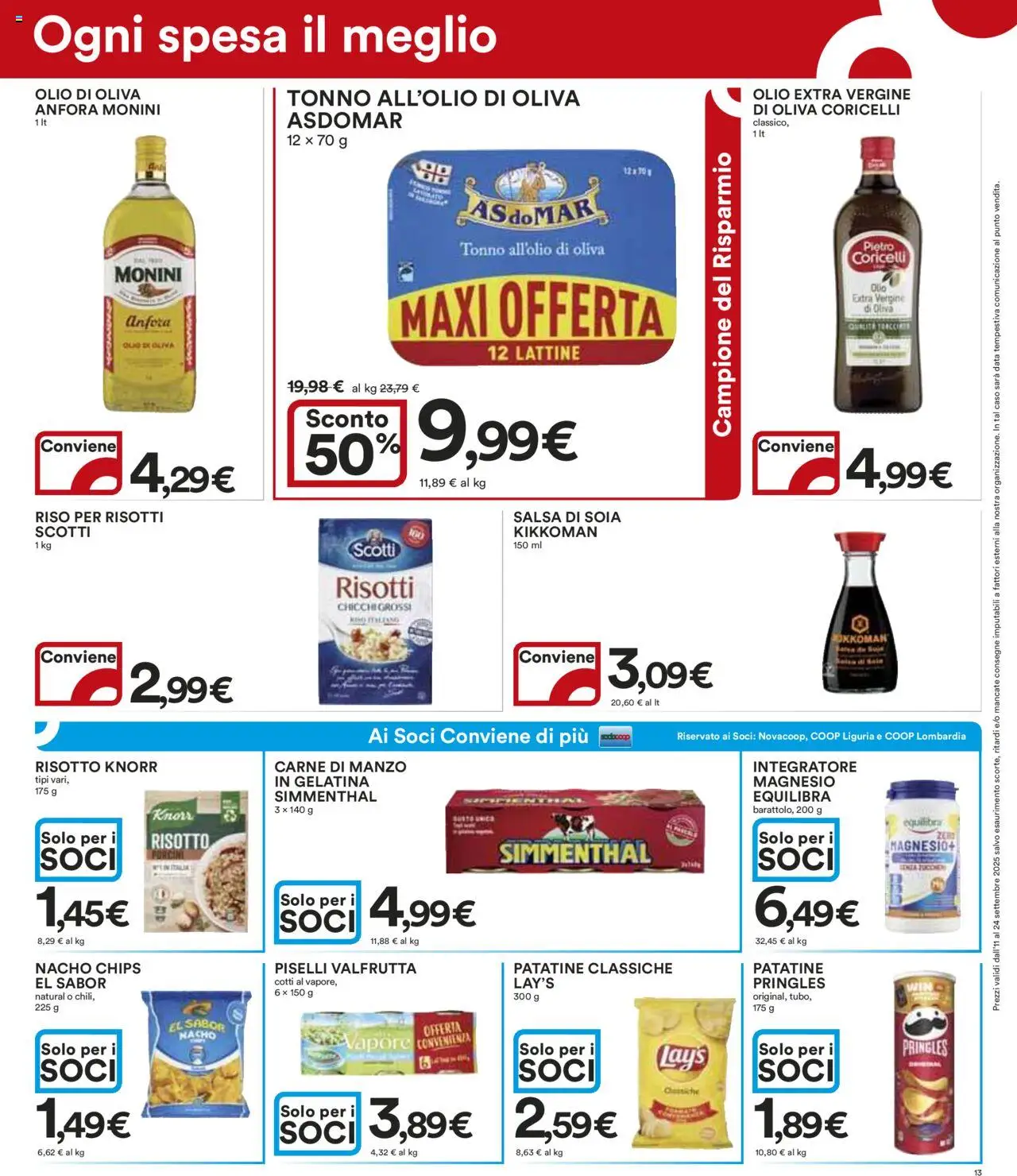 Volantino Ipercoop del 11.09.2025 | Pagina: 13 | Prodotti: Manzo, Patatine, Salsa, Olio extra vergine