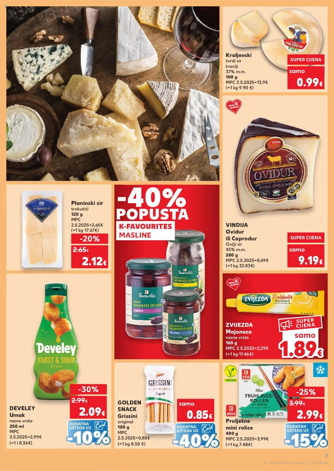 Kaufland katalog | vrijedi od 17.09.2025 | Stranica: 7 | Proizvodi: Vindija, Sir, Umak, Tvrdi sir