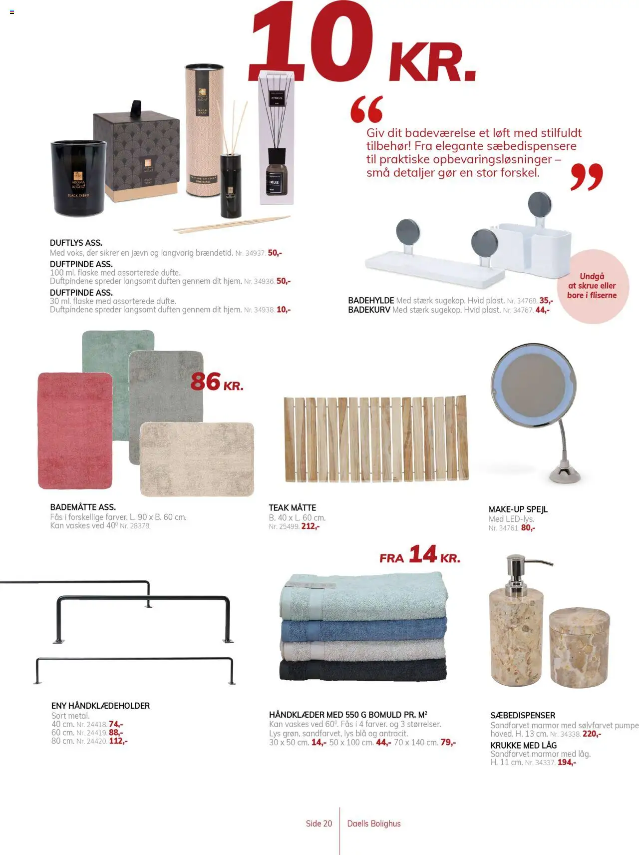 Daells Bolighus Tilbudsavis gyldig fra 10.04.2025 | Side: 20 | Produkter: Makeup, Spejl, Krukke, Bademåtte