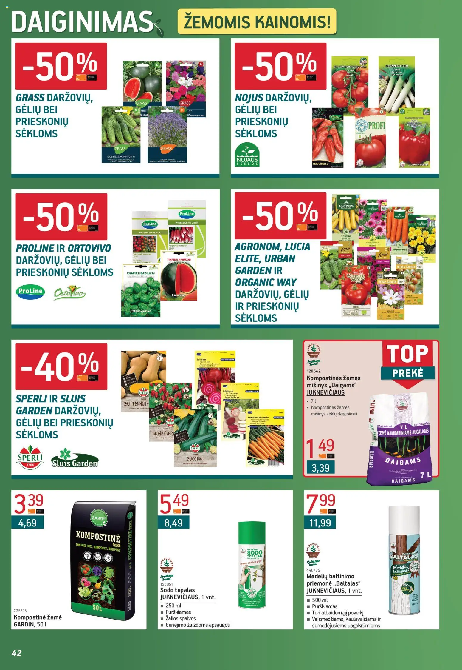 ERMITAŽAS akcijos nuo 02.02.2026 | Puslapis: 42 | Prekių: Sėklos, Pomidorai