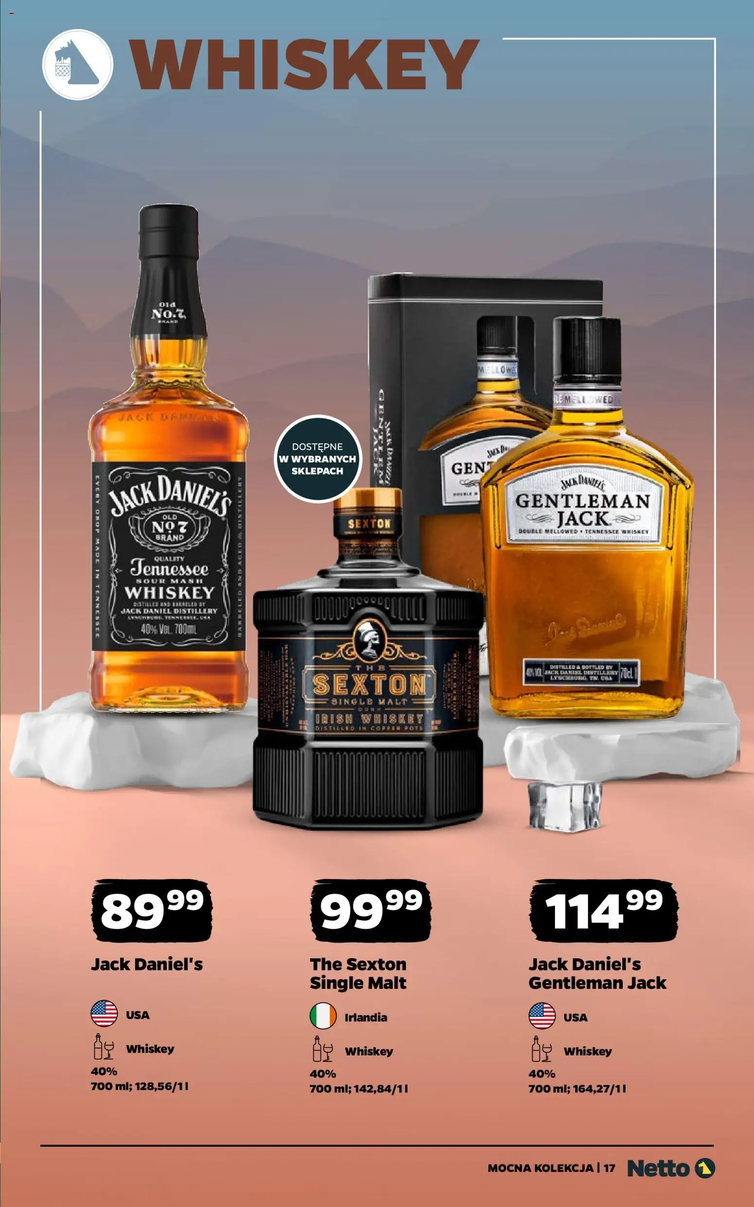 Netto gazetka - Alkohole mocne od 02.03.2026 | Strona: 17 | Produkty: Gentleman Jack, Jack Daniel's