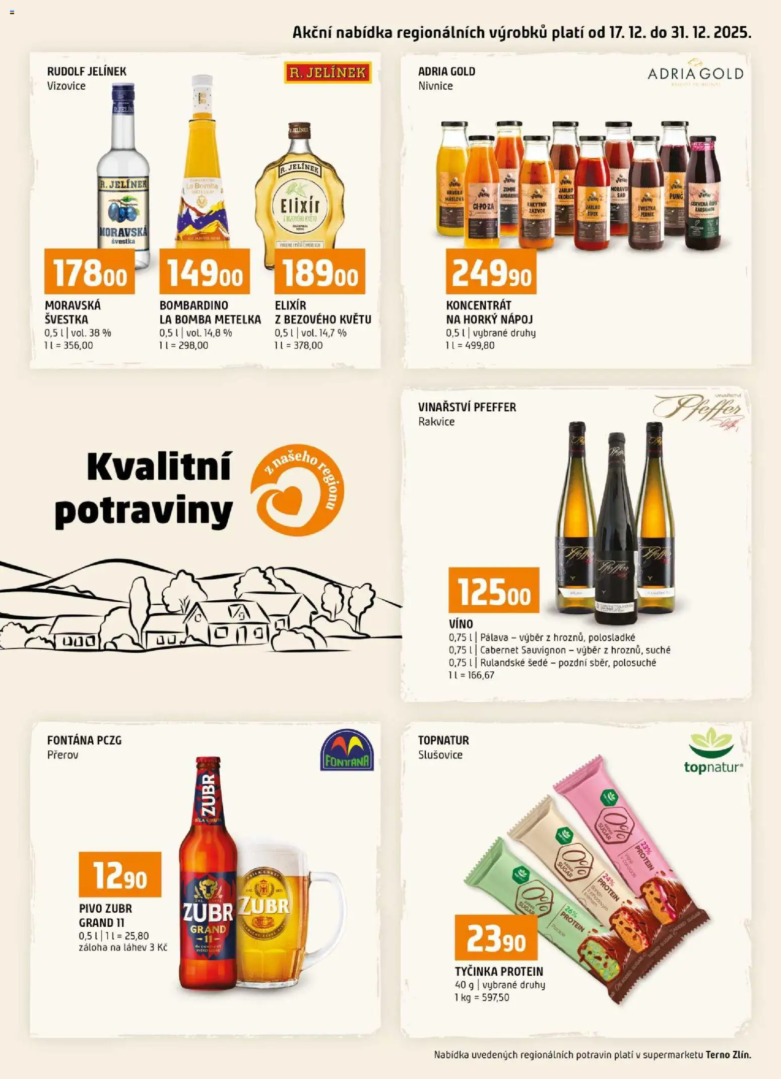 Terno leták - Zlín  od 17.12.2025 | Strana: 1 | Produkty: Víno, Pivo, Cabernet Sauvignon, Láhev