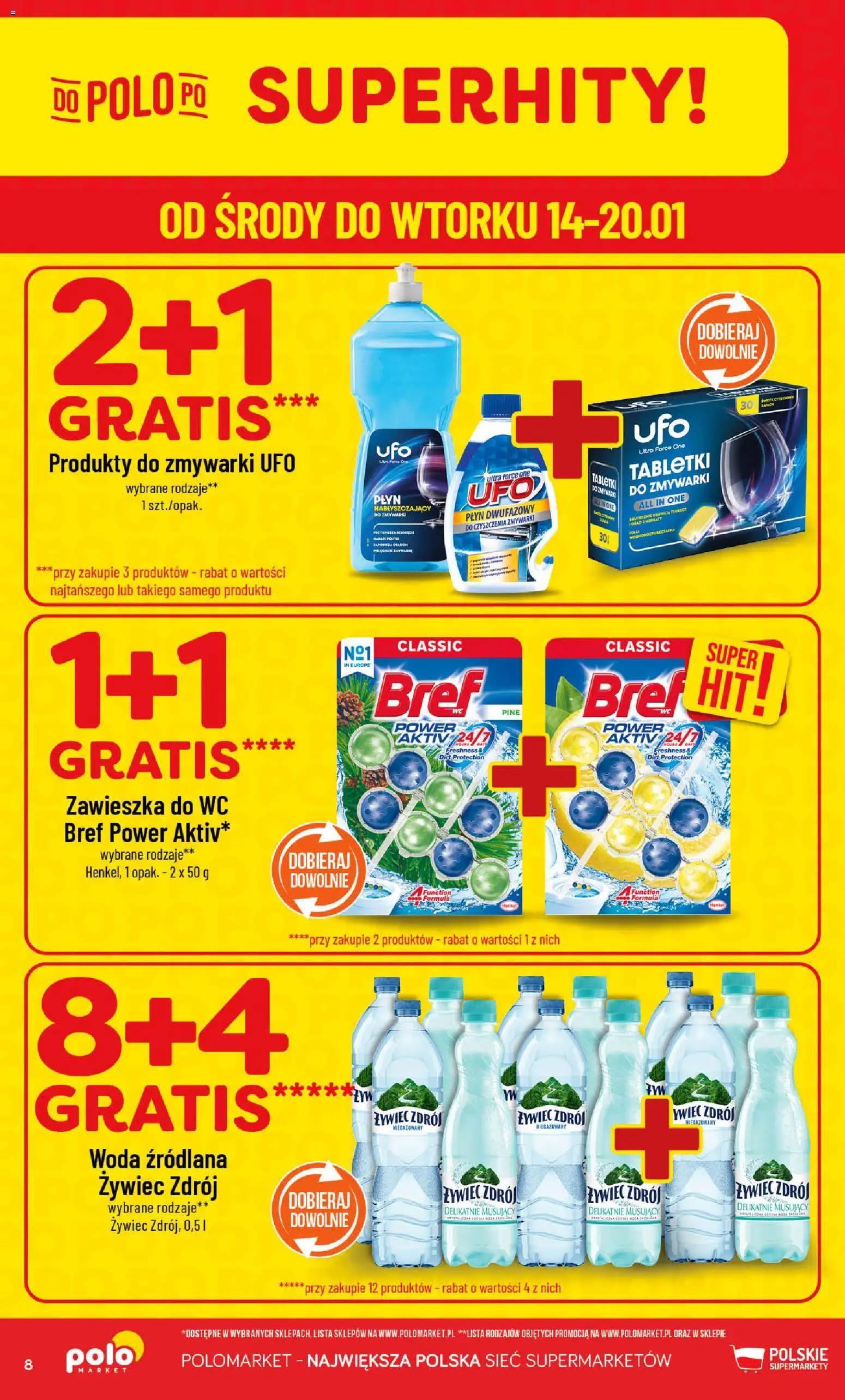 POLOmarket Gazetka od 14.01.2026 | Strona: 8 | Produkty: Woda źródlana, Woda