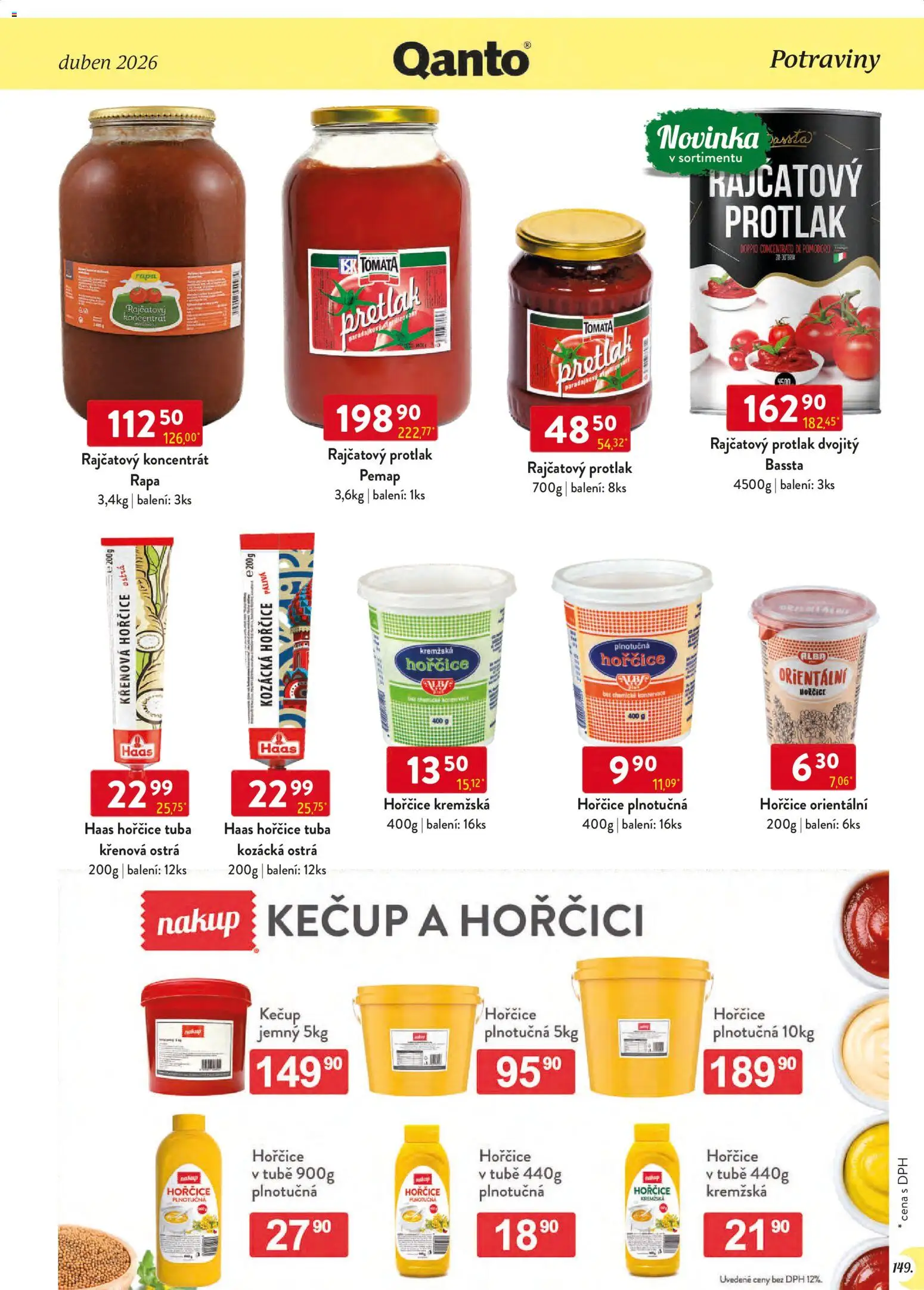 Astur & Qanto leták - Velkoobchod 04/2026 od 01.04.2026 | Strana: 149 | Produkty: Tuba, Kečup, Hořčice, Potraviny