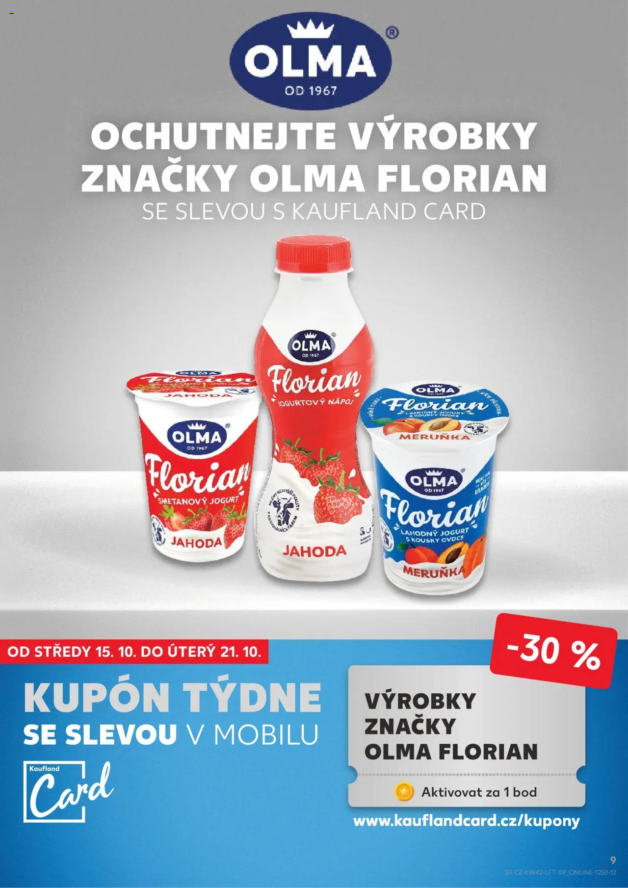 Kaufland leták - Chomutov od 15.10.2025 | Strana: 9 | Produkty: Ovoce, Jogurt, Jogurt florian, Jogurtový nápoj