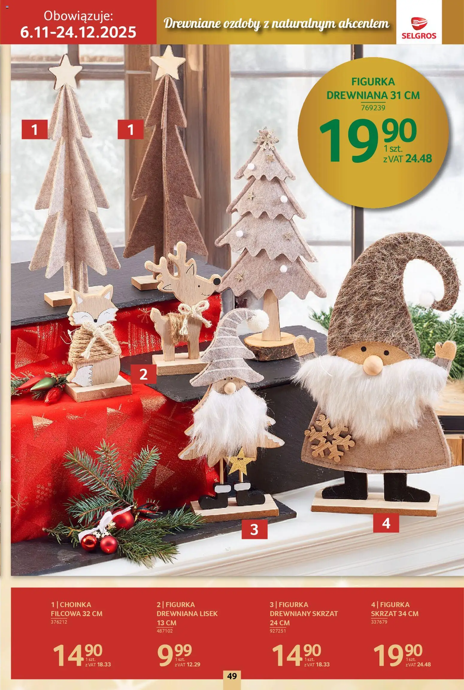 Selgros cash&carry Gazetka - Boże Narodzenie od 06.11.2025 | Strona: 49 | Produkty: Choinka