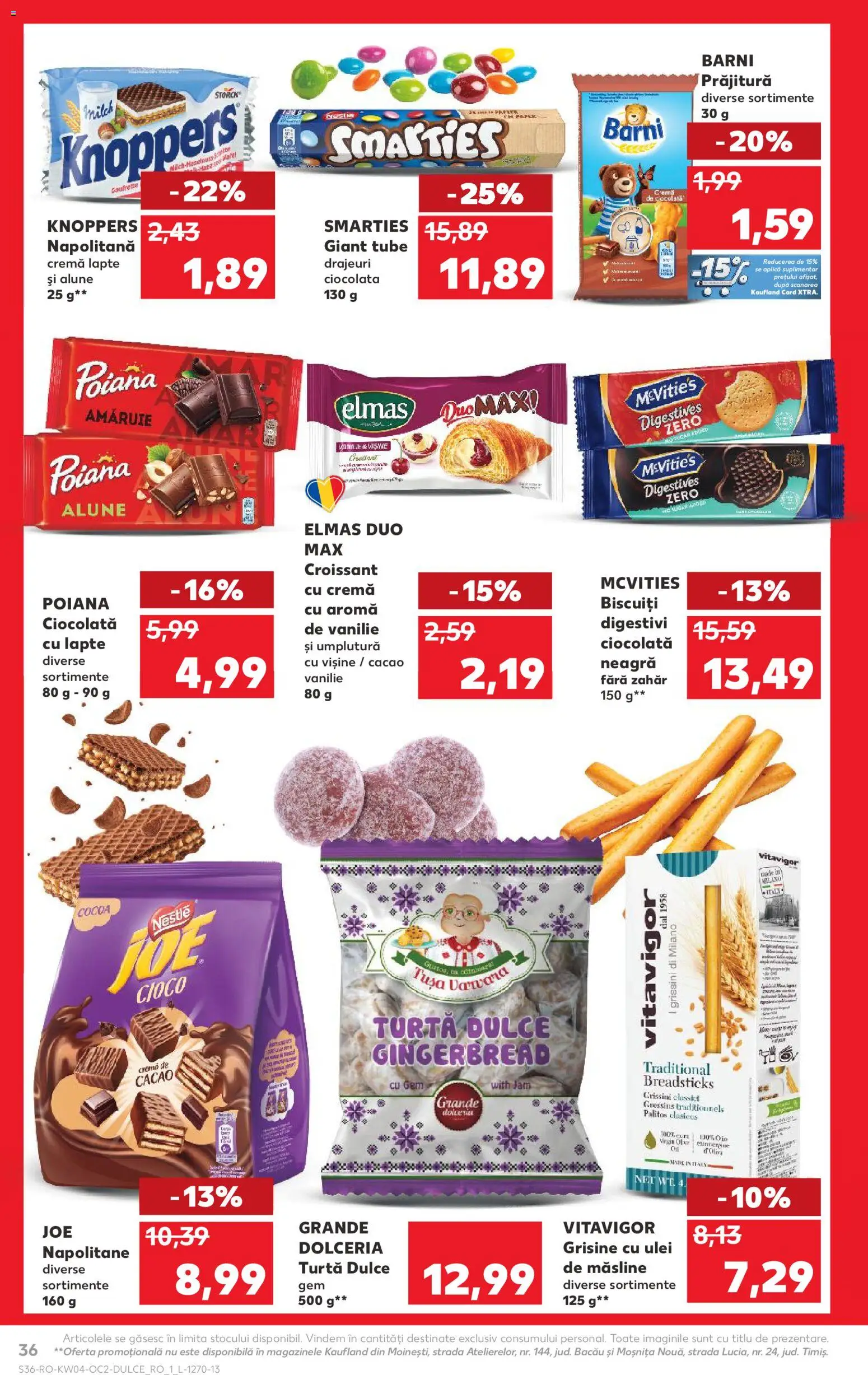 Noul catalog Kaufland – valabil de la 21.01.2026 | Pagină: 36 | Produse: Napolitane, Lapte, Ciocolată, Cacao