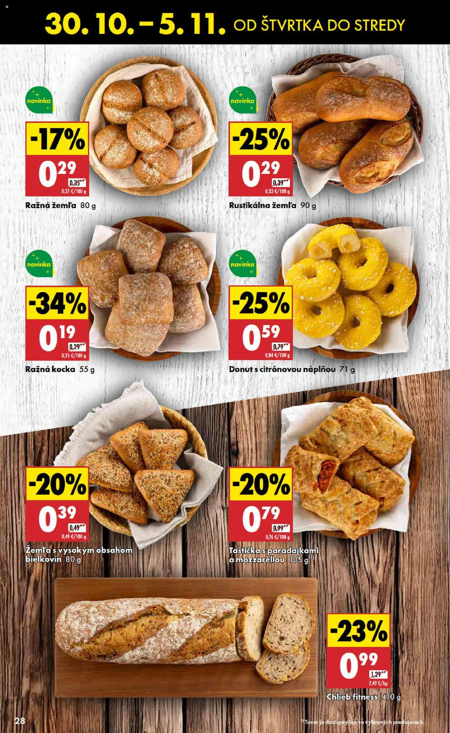 Nové Biedronka akcie – leták je platný od 30.10.2025 | Strana: 28 | Produkty: Chlieb, Donut