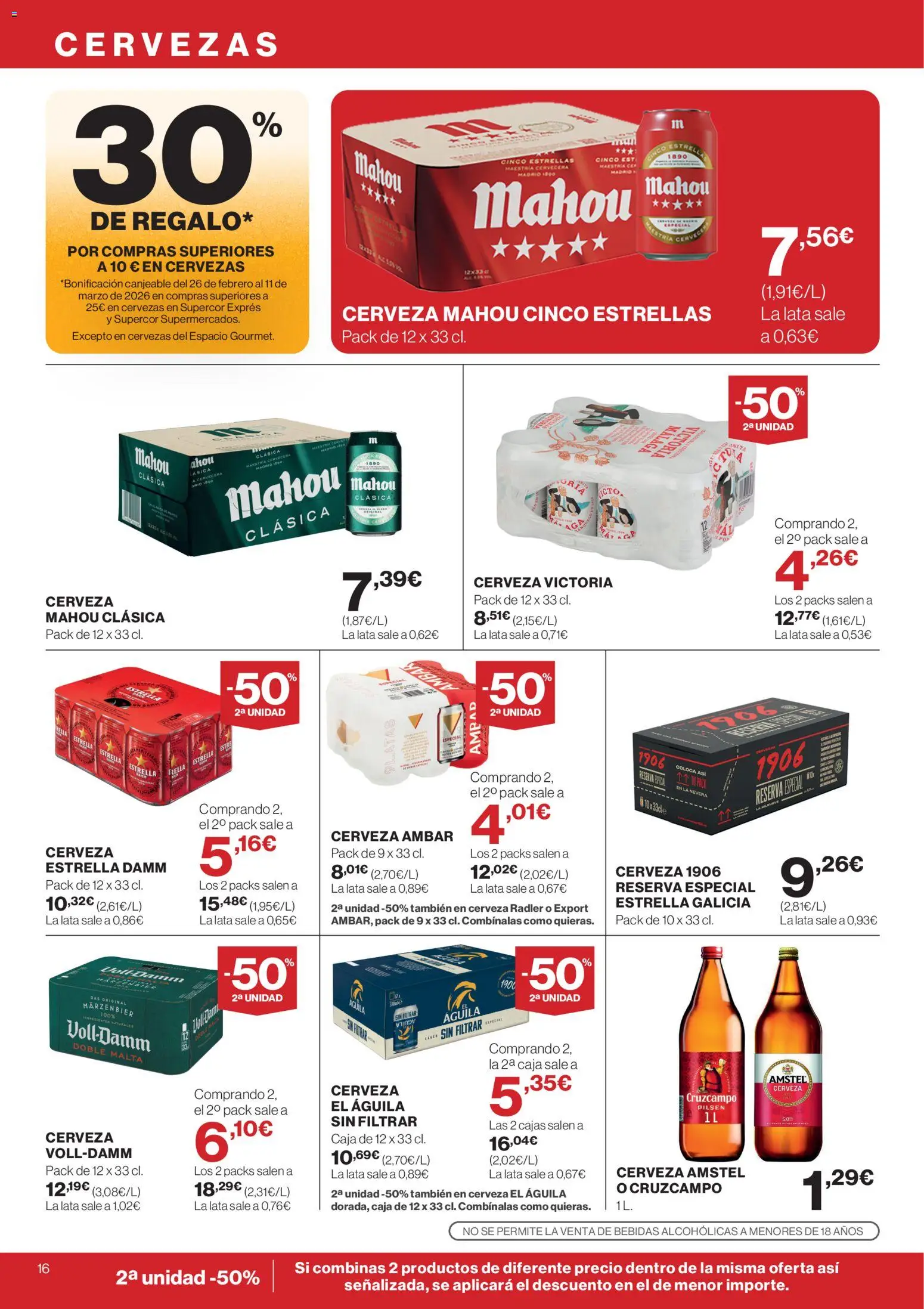 Supercor folleto │ válido desde el 12.02.2026 | Página: 16 | Productos: Cerveza, Nevera, Caja