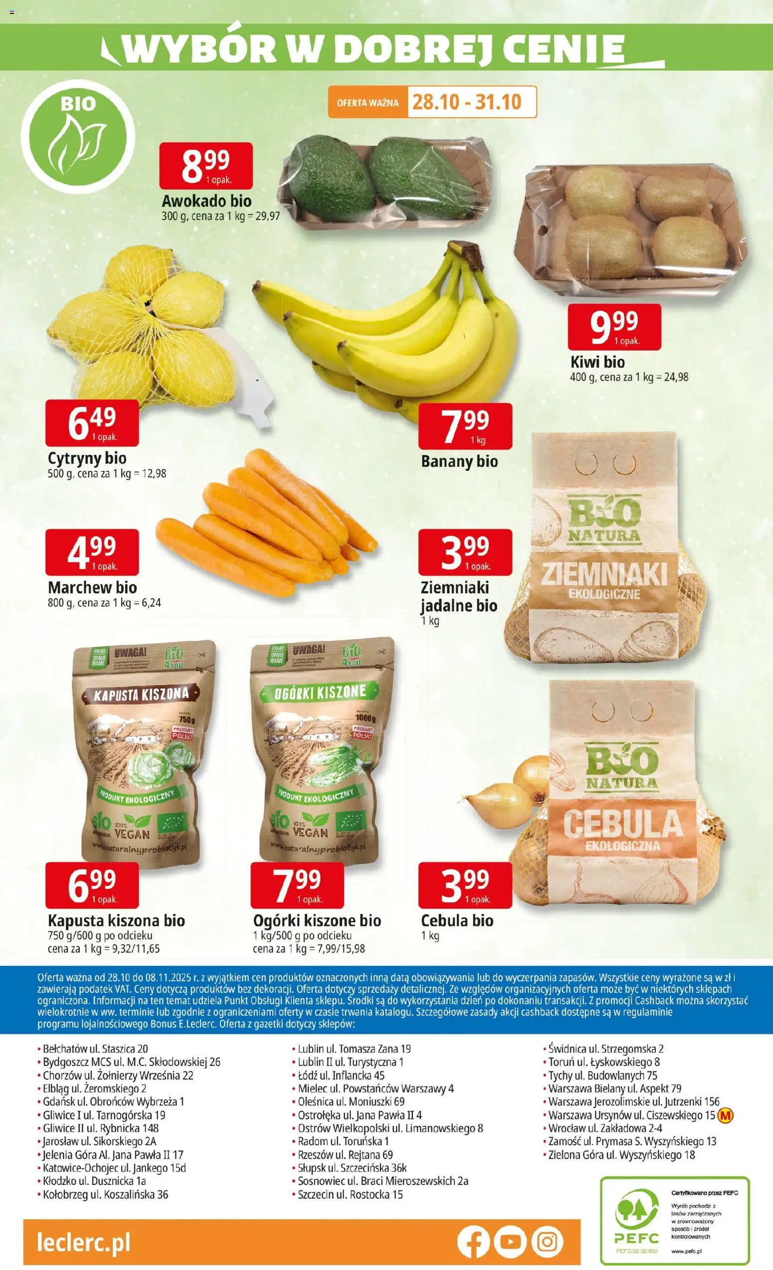 E.Leclerc Gazetka - Elbląg od 28.10.2025 | Strona: 12 | Produkty: Kapusta, Kapusta kiszona, Kiwi, Ziemniaki