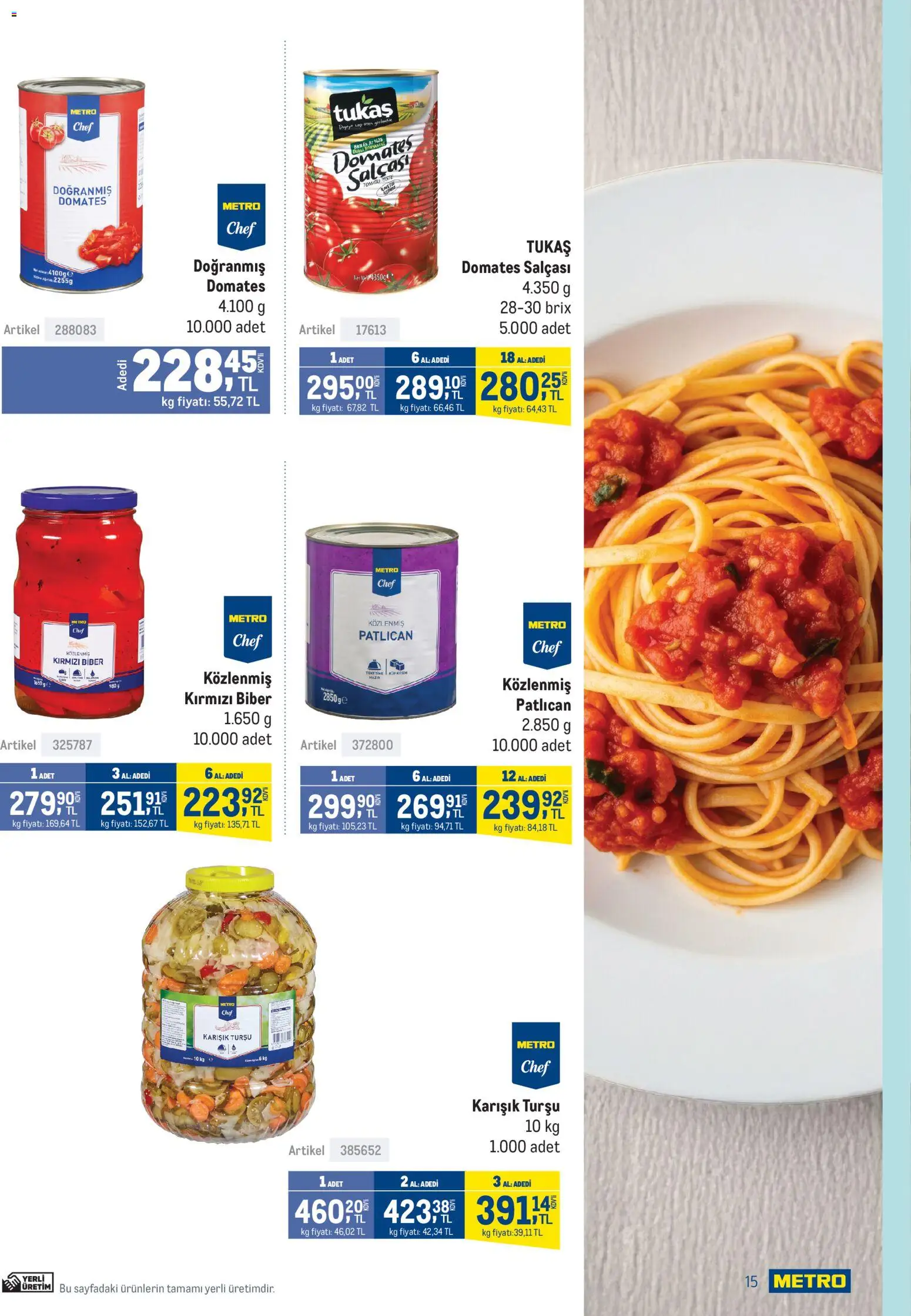Metro - Lokantalar - 24.12.2025 tarihinden itibaren geçerlidir | Sayfa: 15 | Ürünler: Domates, Biber, Patlıcan, Kırmızı biber