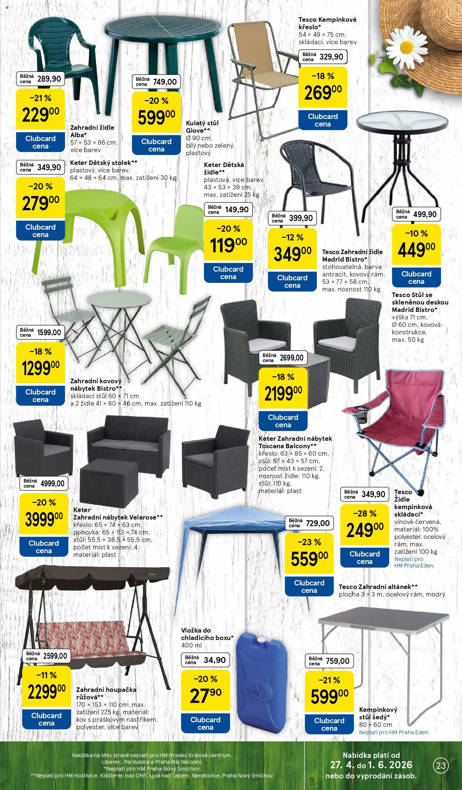 Tesco leták - Hypermarket od 29.04.2026 | Strana: 23 | Produkty: Nábytek, Pohovka, Křeslo, Židle