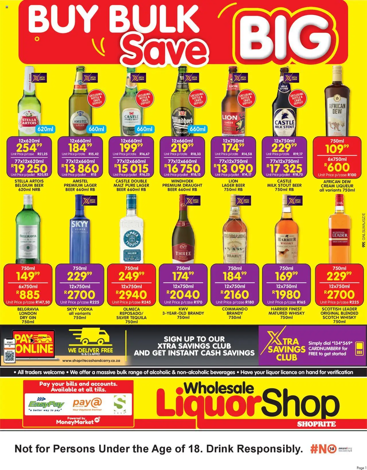 New Shoprite catalogue – valid from 08.09.2025 | Page: 1 | Products: Milk, Beer, Gin, Cream