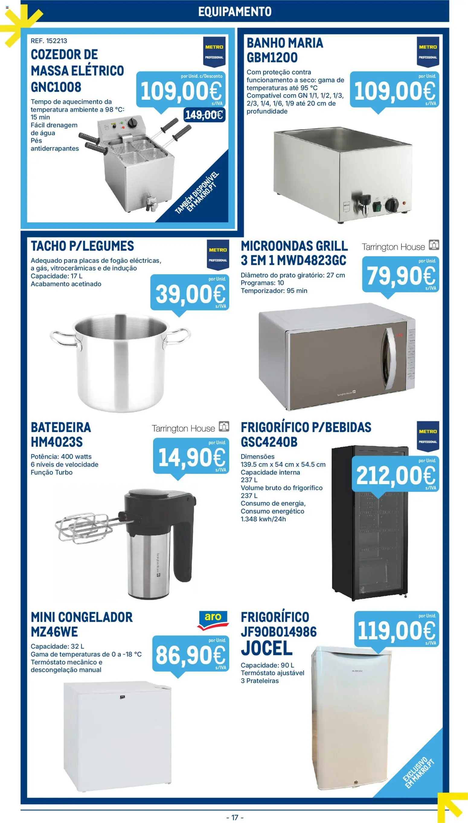 Makro folheto │ válido de 10.03.2026 | Página: 17 | Produtos: Agua, Congelador, Banho, Massa