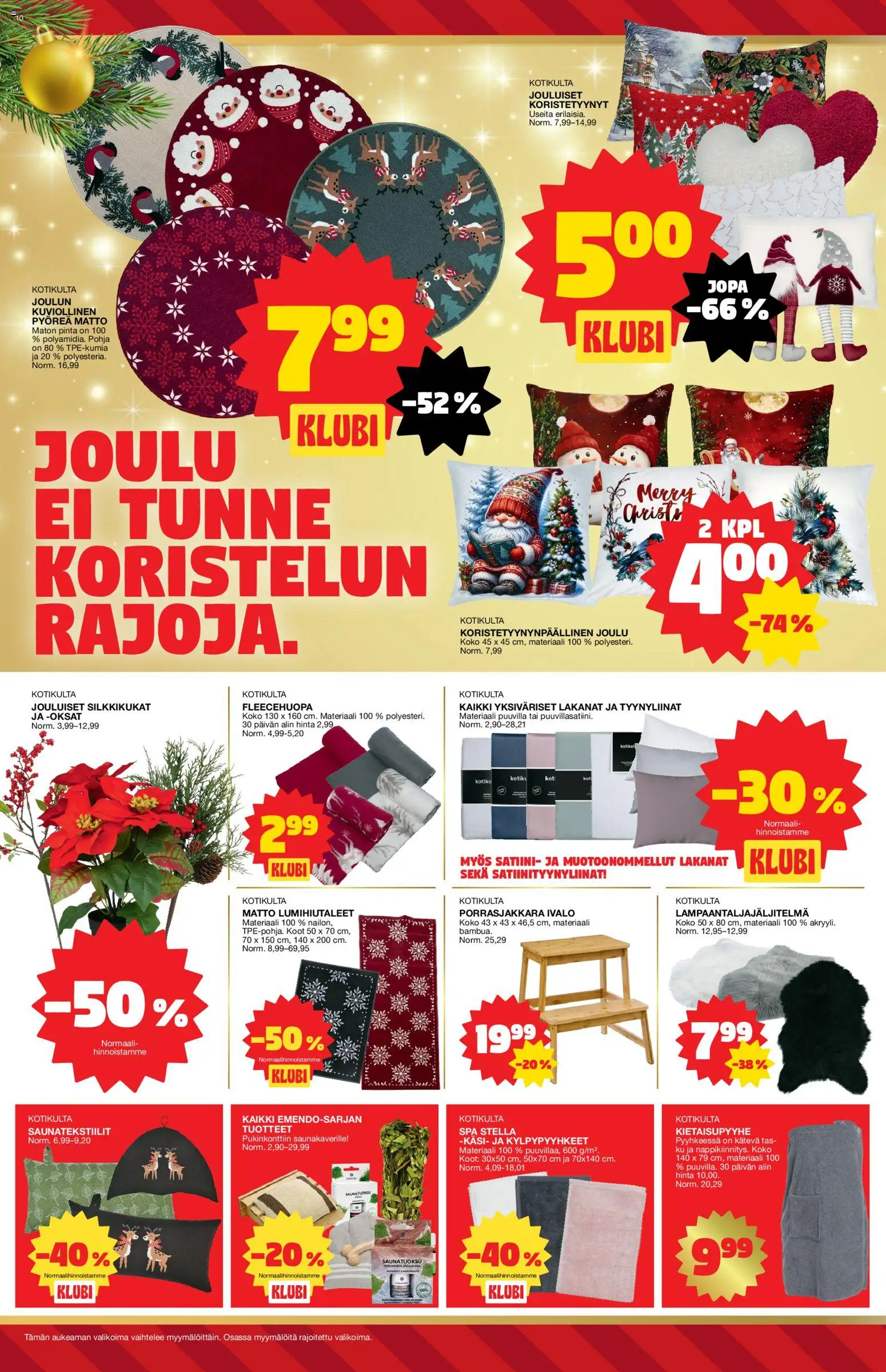 Tokmanni tarjoukset – voimassa 15.12.2025 alkaen | Sivu: 10 | Tuotteet: Saunatuoksu, Matto