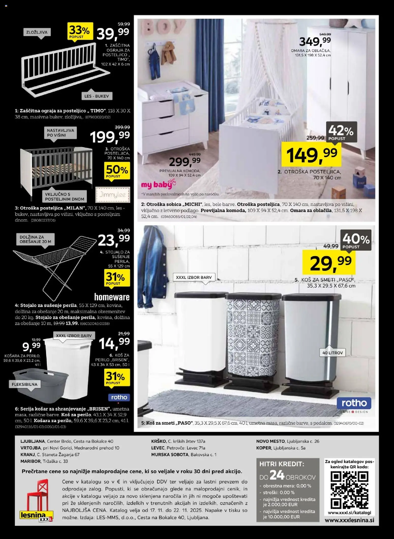 Novi XXXL Lesnina katalog ponudbe – veljaven od 17.11.2025 | Stran: 24 | Izdelki: Omara, Kos, Ograja, Koš za smeti
