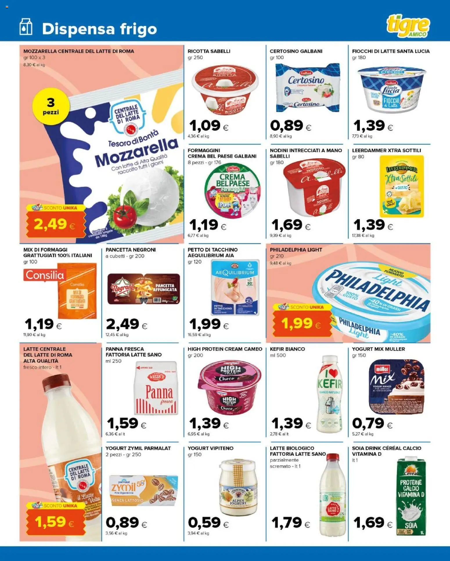 Volantino Tigre del 03.01.2026 | Pagina: 5 | Prodotti: Crema, Pancetta, Tacchino, Latte