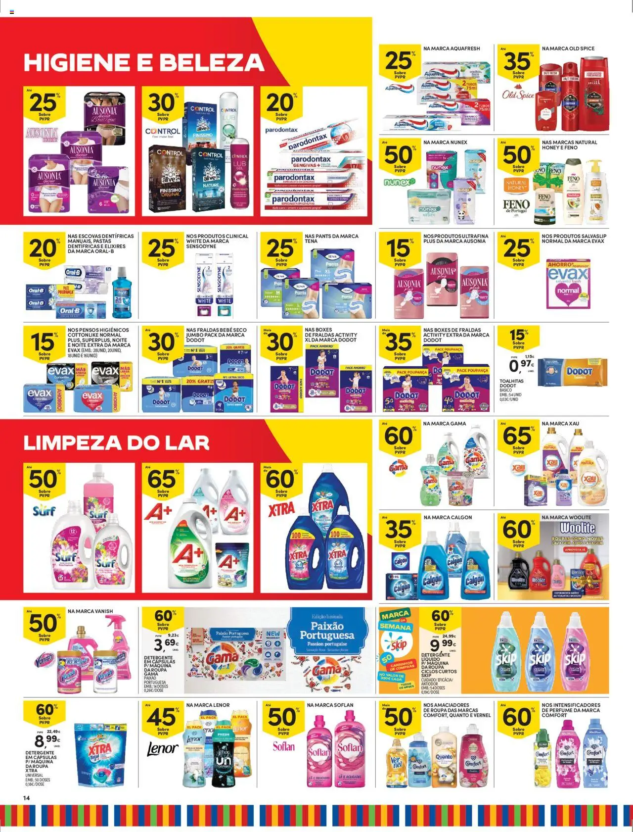 Continente - Madeira: Folheto Semanal │ válido de 14.10.2025 | Página: 14 | Produtos: Máquina de lavar, Perfume, Preservativos, Detergente