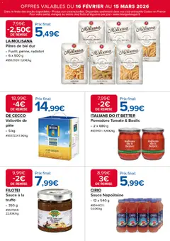 Costco - Prévisualisation de Costco catalogue valide à partir de 16.02.2026 | Page: 5 | Produits: Fusilli, Tomates, Pâtes