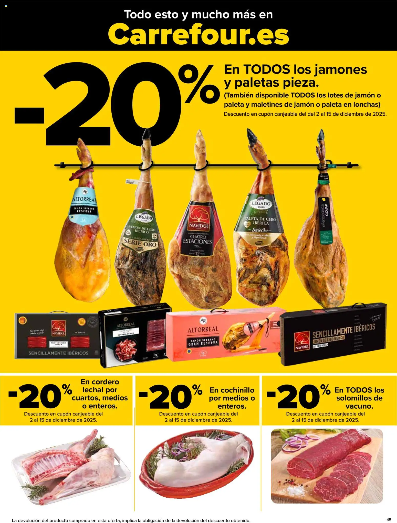 Carrefour - Black Friday │ válido desde el 20.11.2025 | Página: 45 | Productos: Jamón serrano, Jamón, Φίλτρο καφέ