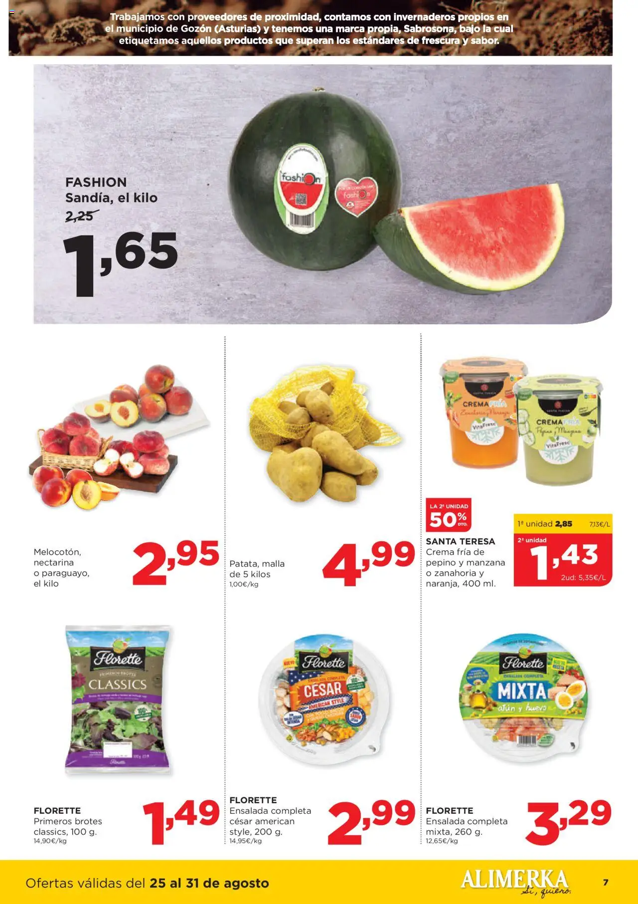 Alimerka folleto Asturias │ válido desde el 25.08.2025 | Página: 7 | Productos: Στιγμιαίος καφές, Manzana, Crema, Ensalada