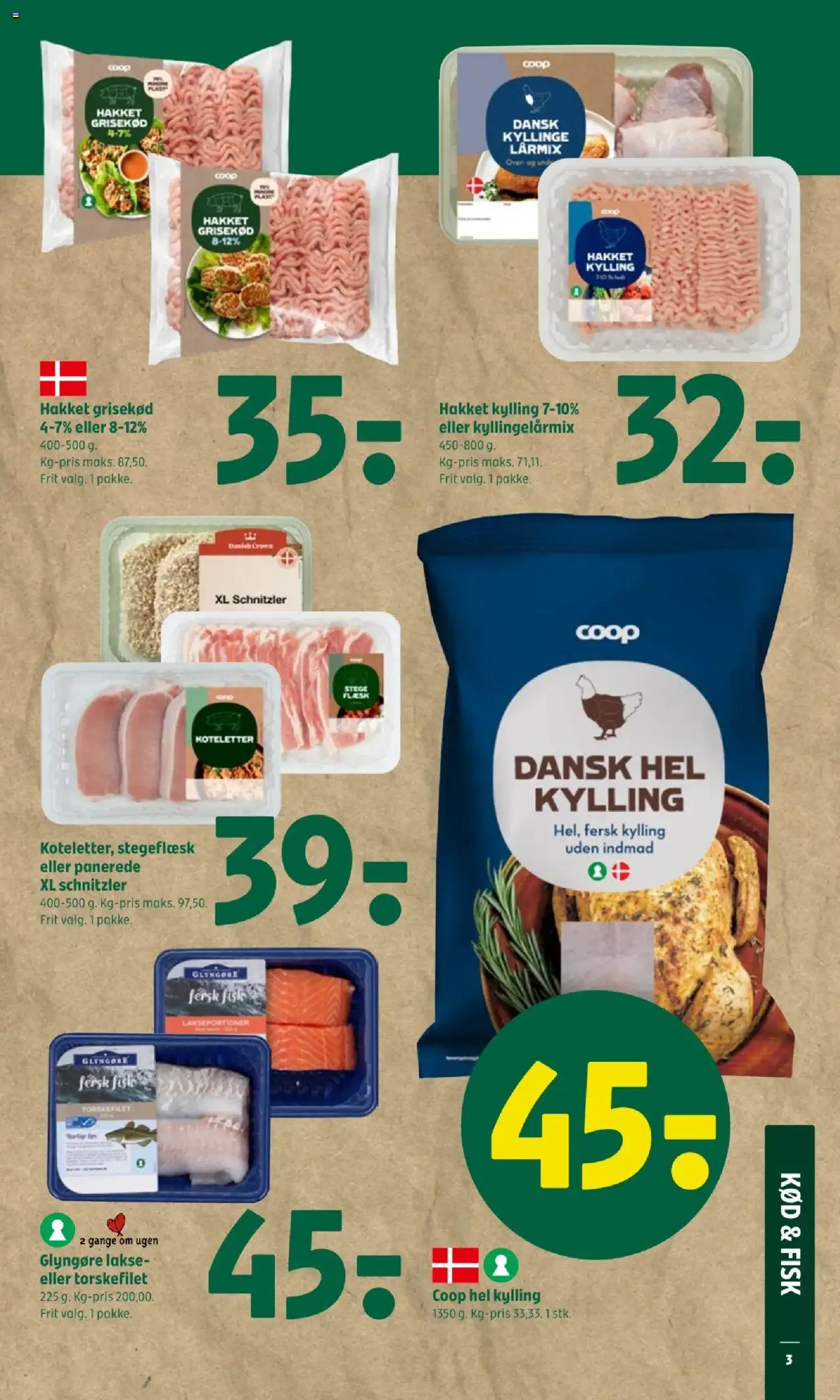 Coop 365 tilbudsavis – gyldig fra 16.10.2025 | Side: 3 | Produkter: Fisk, Koteletter, Schnitzler, Torskefilet