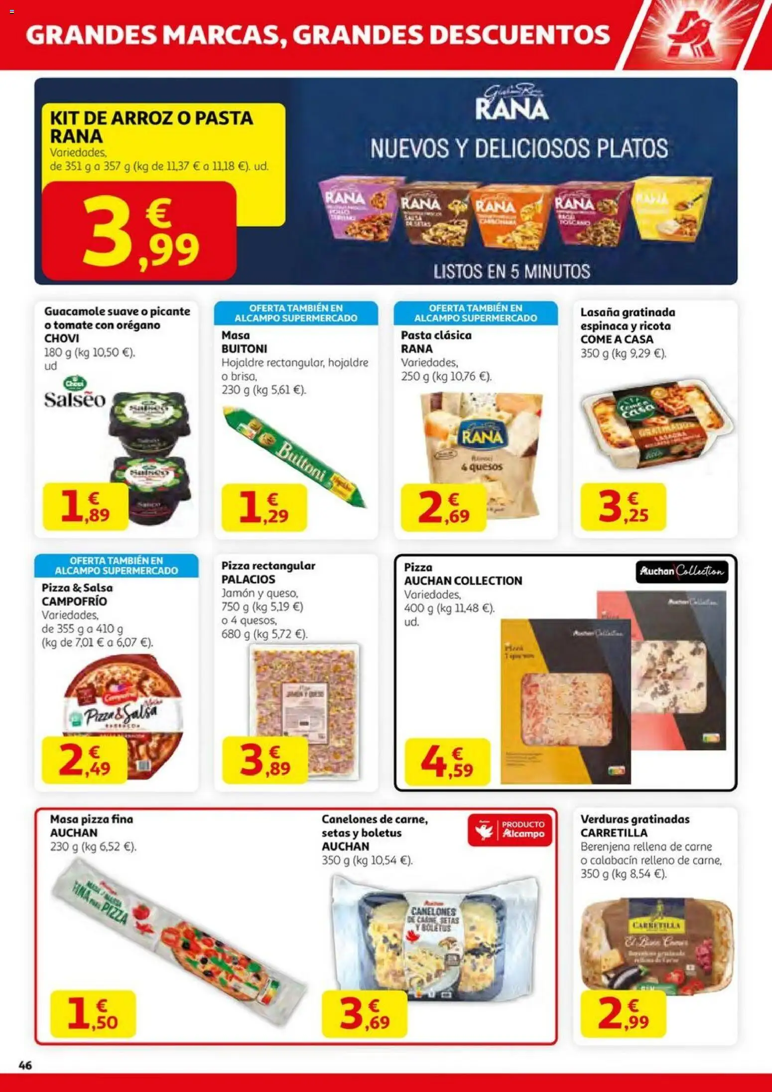 Alcampo - HG Pio XII Unificado  │ válido desde el 23.10.2025 | Página: 46 | Productos: Pizza, Arroz, Pasta, Canelones