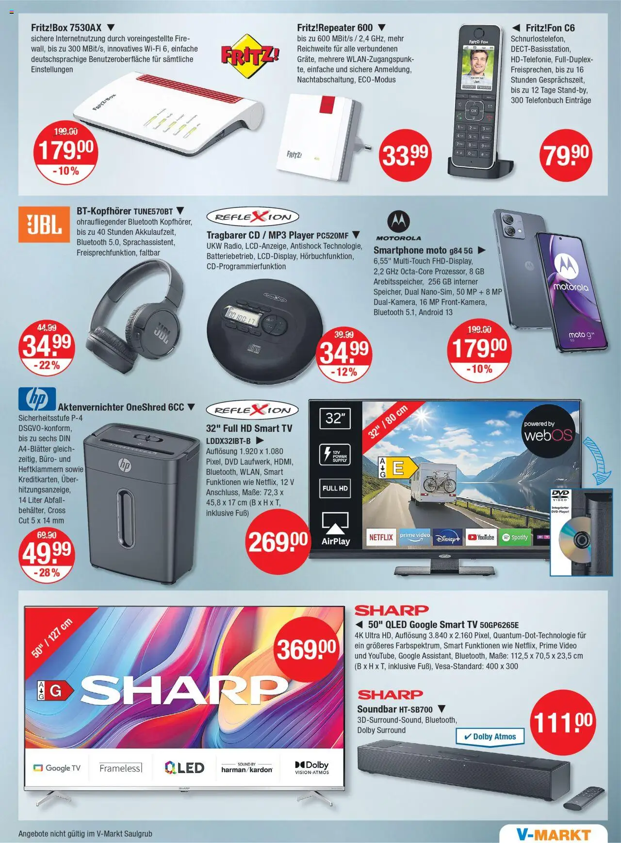 V-Markt - /Oberbayern - gültig ab dem 28.08.2025 | Seite: 15 | Produkte: Smart TV, Soundbar, Dvd, Smartphone