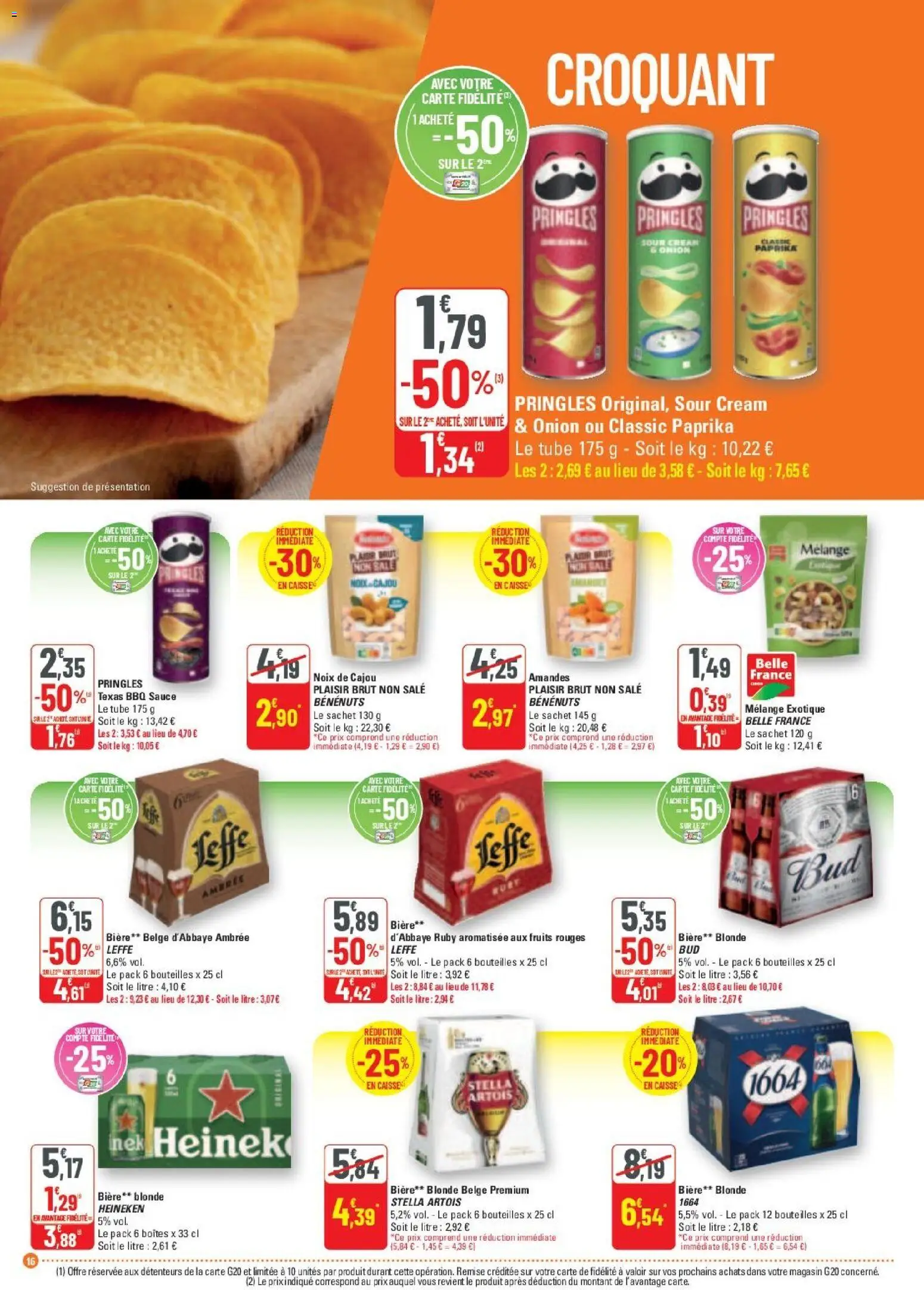 {H1} | Page: 16 | Produits: Noix de cajou, Bière, Heineken, Noix