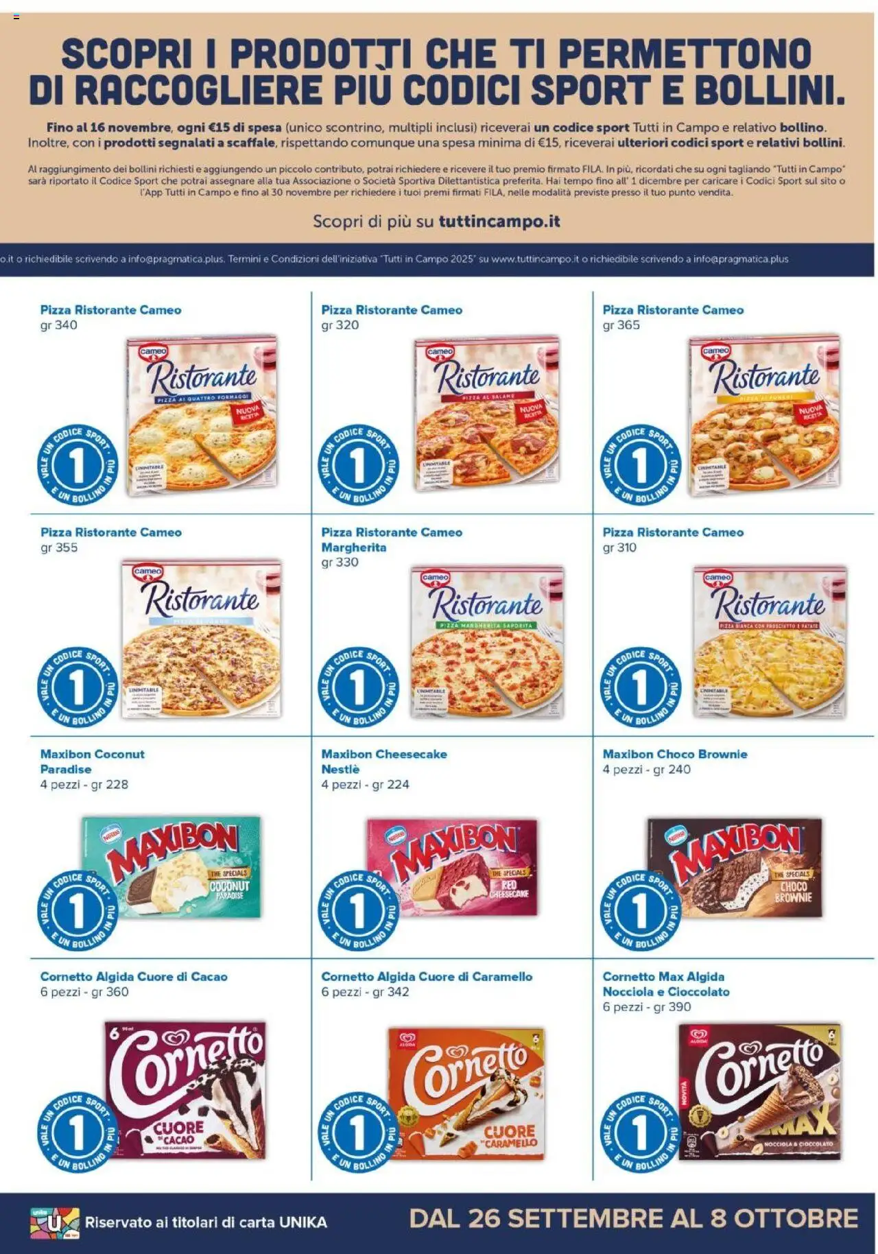 Volantino Oasi del 01.10.2025 | Pagina: 5 | Prodotti: Pizza, Cornetto, Patate, The