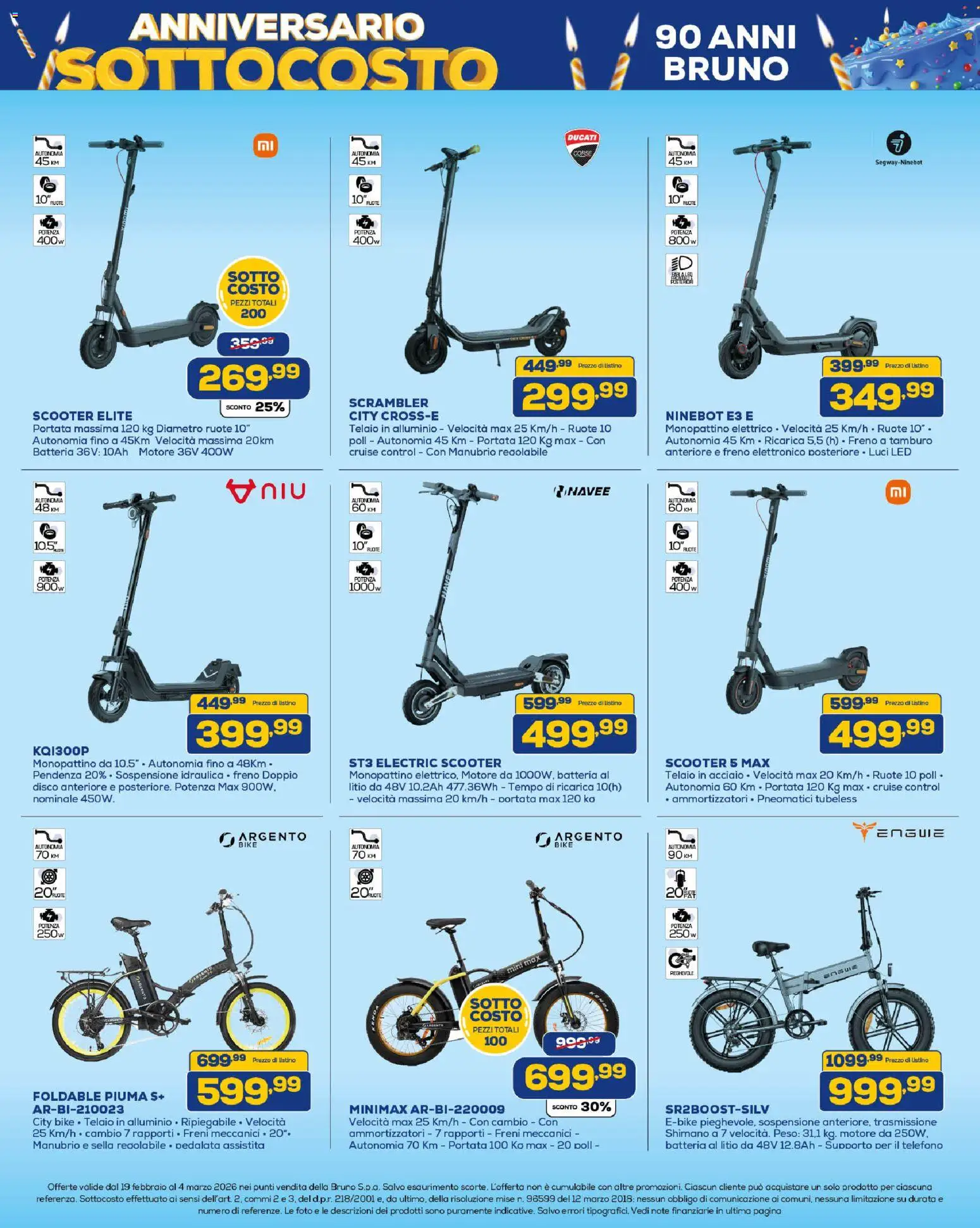 Volantino Euronics del 19.02.2026 | Pagina: 14 | Prodotti: Monopattino, Disco, Alluminio, Batteria