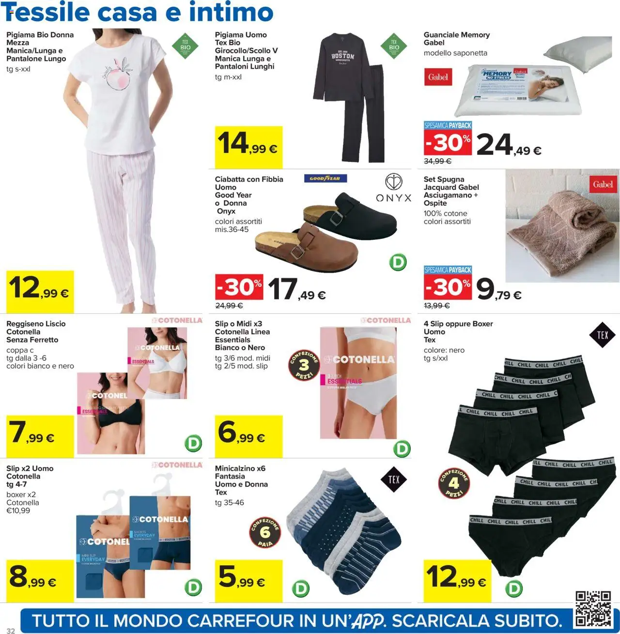 Volantino Carrefour del 21.08.2025 | Pagina: 32 | Prodotti: Pantaloni, Reggiseno, Pigiama, Asciugamano