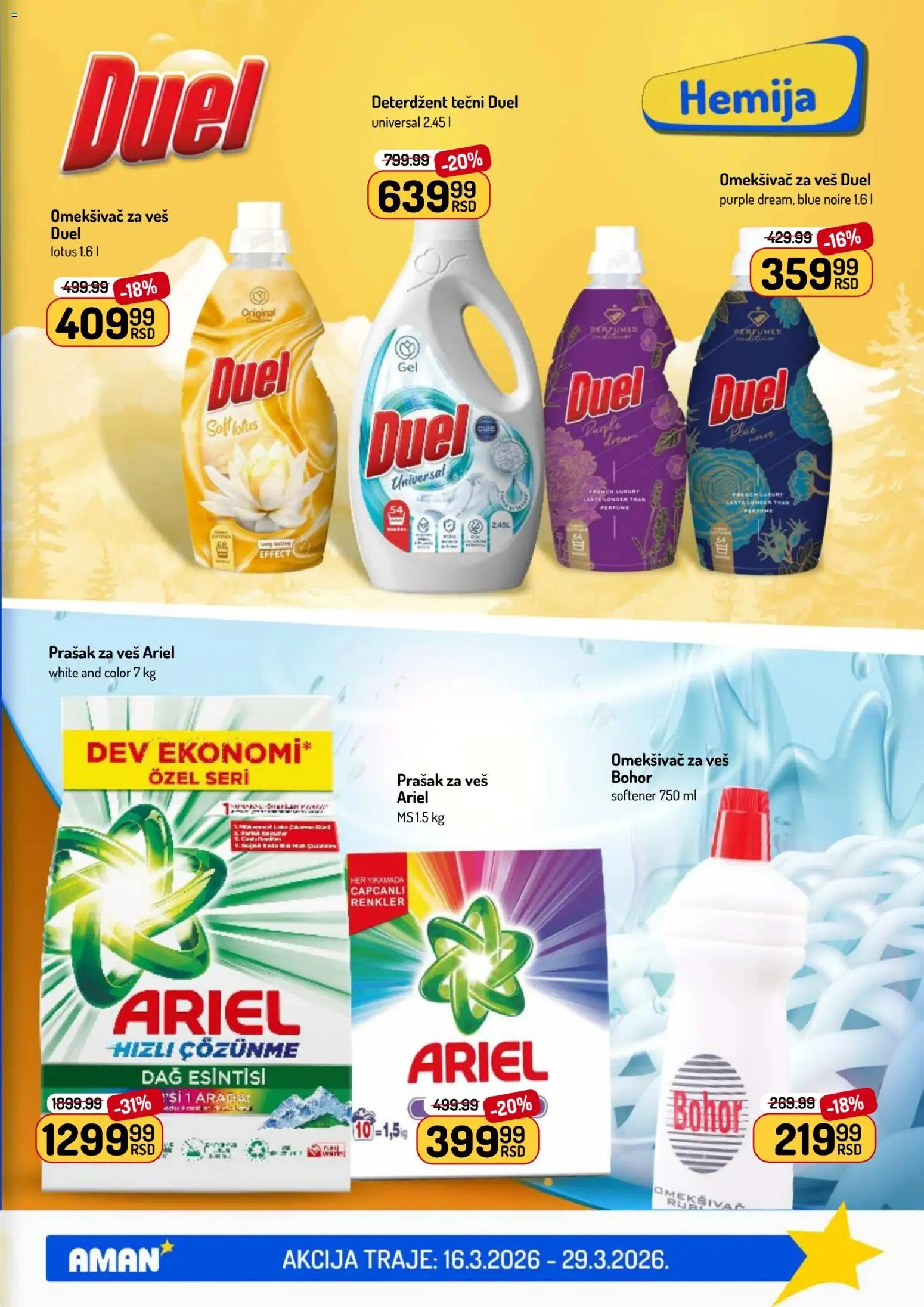 Aman katalog - važi od 16.03.2026 | Strana: 43 | Proizvode: Deterdžent, Ariel, Prašak za veš, Omekšivač za veš