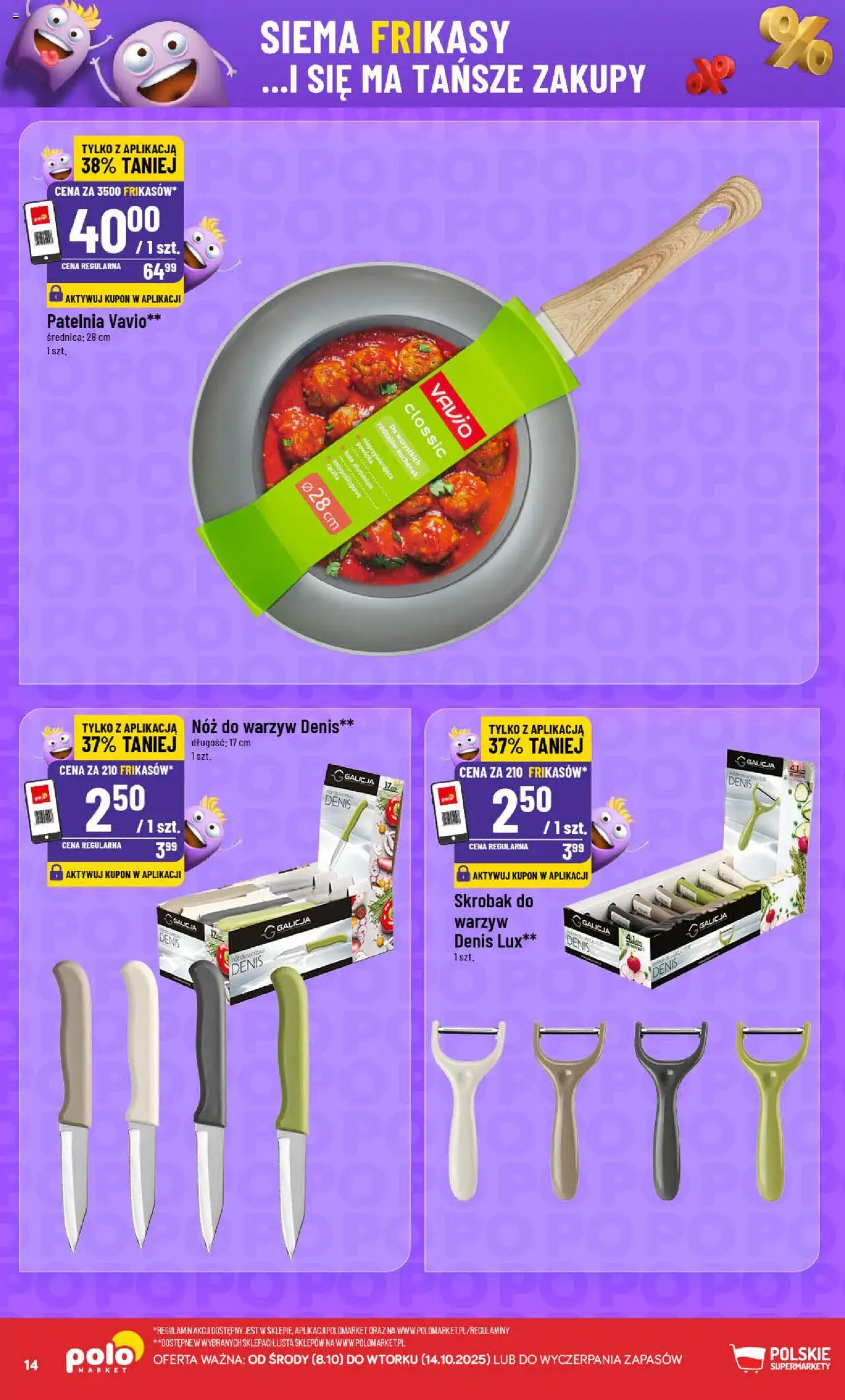 POLOmarket Gazetka - Frikasowe Hity od 08.10.2025 | Strona: 14 | Produkty: Koce, Patelnia