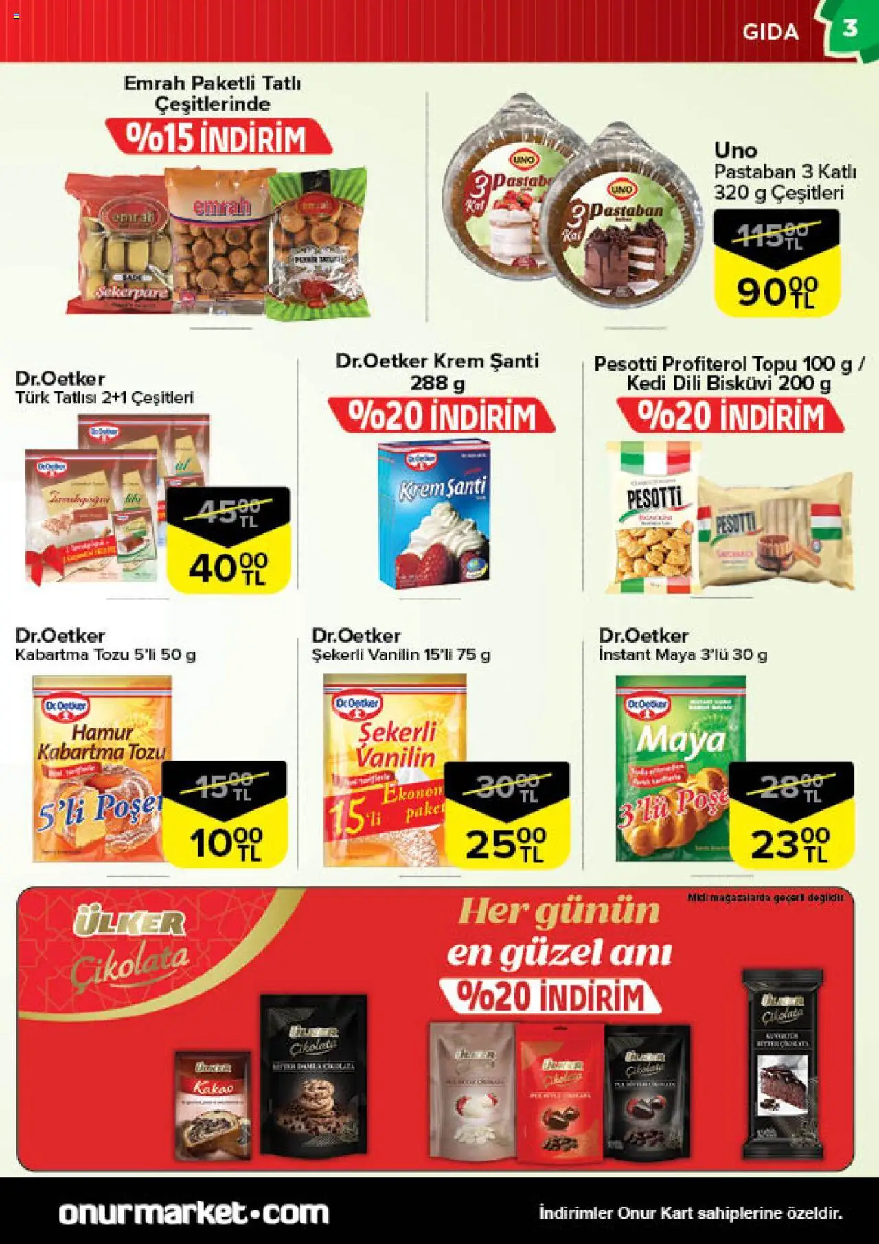 Onur Market Katalog - Bursa - 14.10.2025 tarihinden itibaren geçerlidir | Sayfa: 3 | Ürünler: Krem, Çikolata, Bisküvi