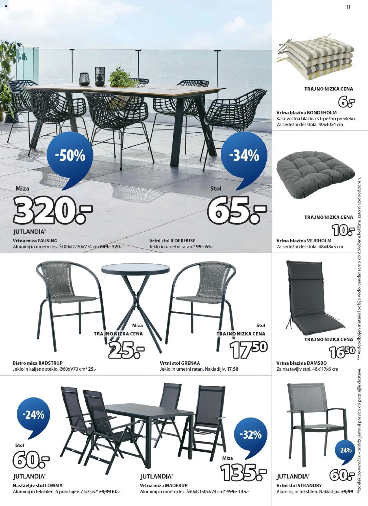 Novi JYSK katalog ponudbe – veljaven od 04.03.2026 | Stran: 11 | Izdelki: Vrtni stol, Vrtna blazina, Blazina, Stol