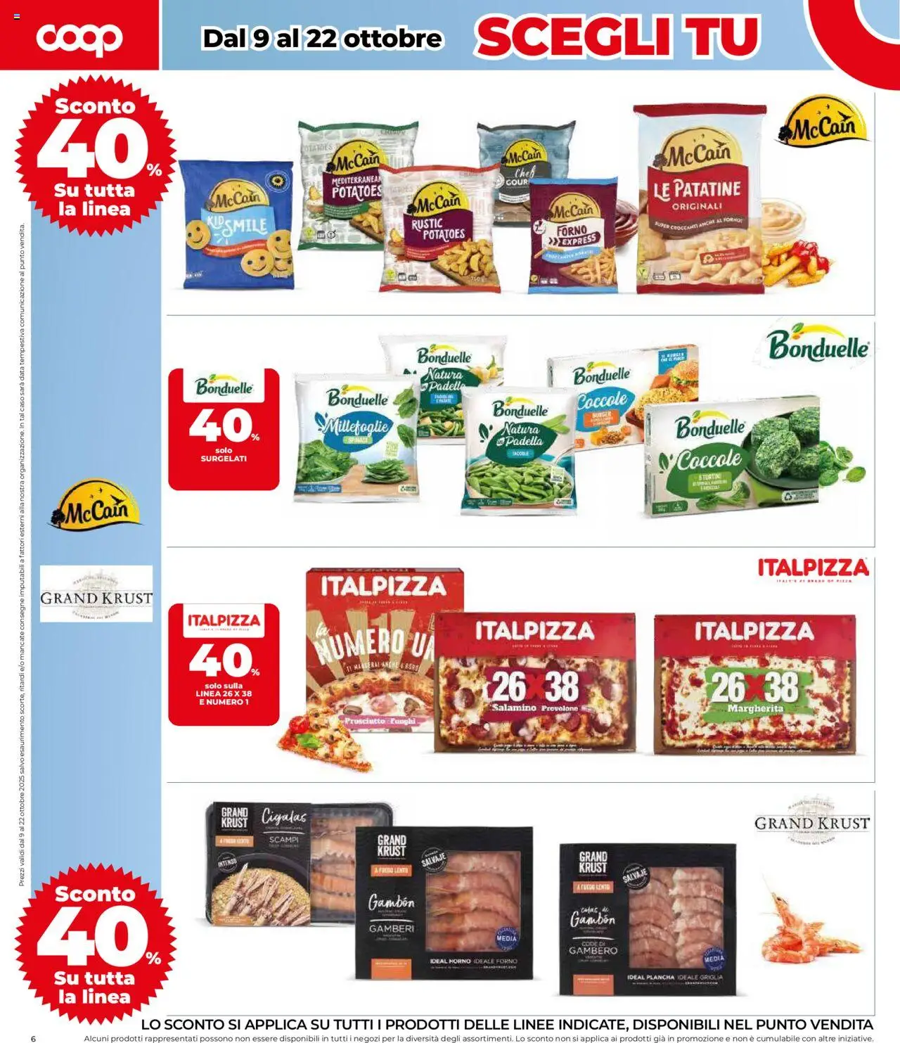 Volantino COOP del 09.10.2025 | Pagina: 6 | Prodotti: Patatine, Prosciutto, Funghi, Data
